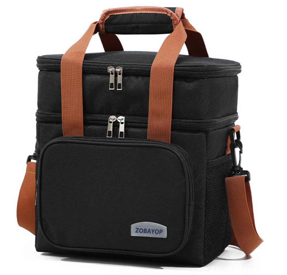 Blusmart Lunchbox Doppel Schicht Mittagessen Tasche, (Große Kapazität Wärmedämmung Mittagessen, Auslaufsicher, Kühltasche), Für Männer Frauen Arbeit Picknick schule