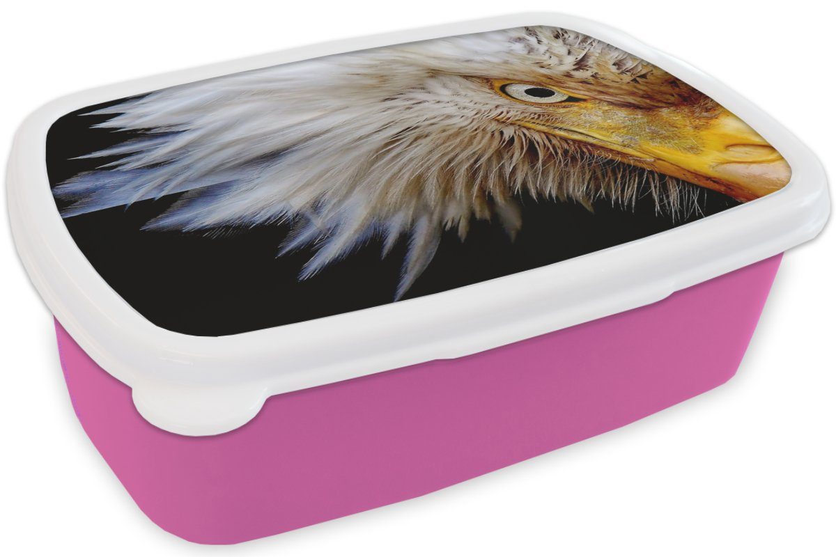 Kunststoff (2-tlg), Erwachsene, MuchoWow - Mädchen, Schnabel, Auge Brotdose Vogel rosa Brotbox Kunststoff, für Lunchbox Snackbox, Kinder, -