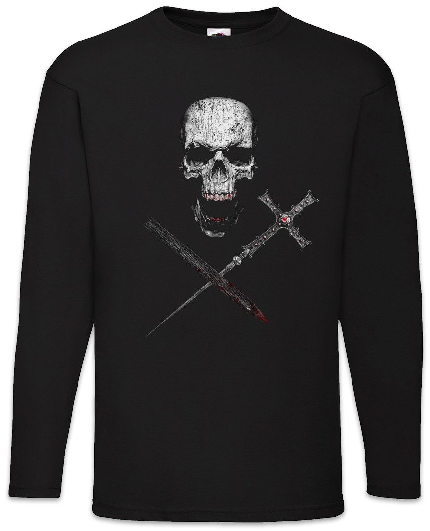 Langarmshirt Vampire Skull Langarm T-Shirt Vampir Blut True Gebiss Zähne Dracula