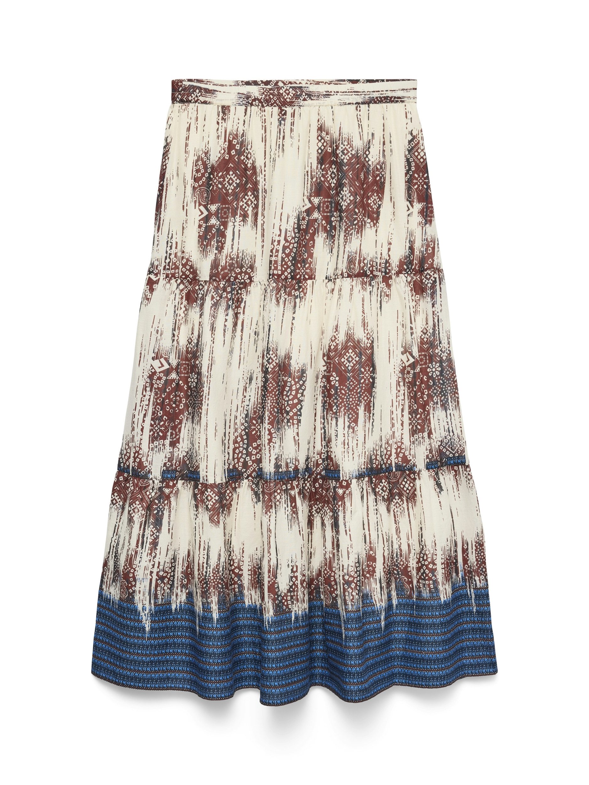 Bleistiftrock VMELIZA ISABEL HW ANKLE SKIRT WVN Birch/AWARE EMBROIDERY