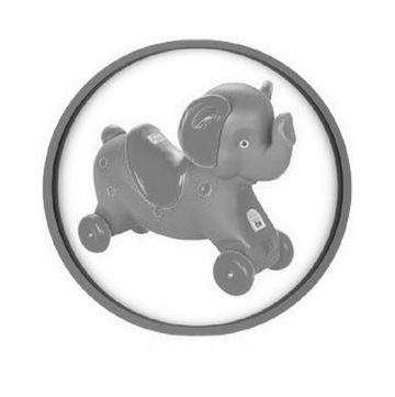 Pilsan Schaukeltier Rocking Elefant 2 in 1, Schaukeltier, Rutscher aus Kunststoff mit Rollen