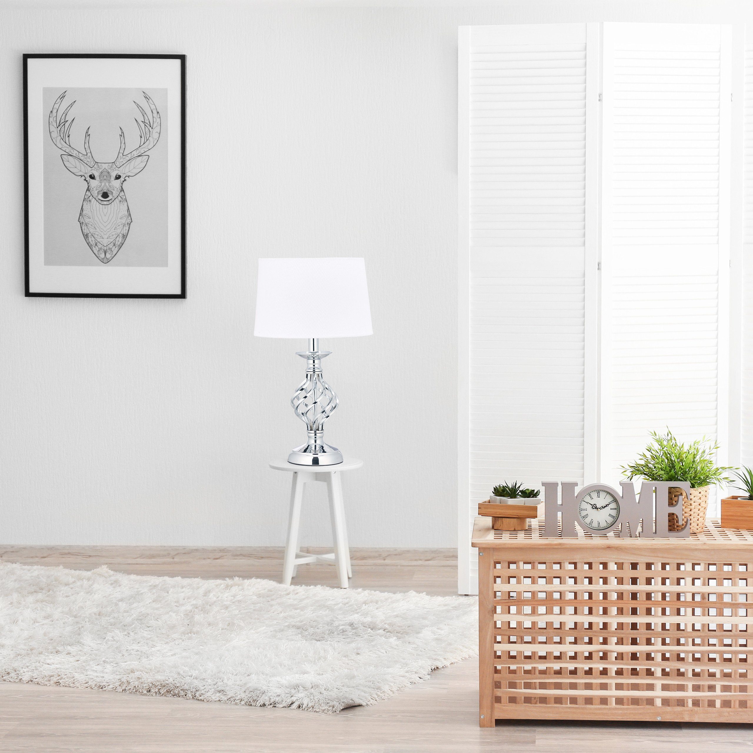 relaxdays Tischleuchte Tischlampe modern dimmbar, silber günstig online kaufen