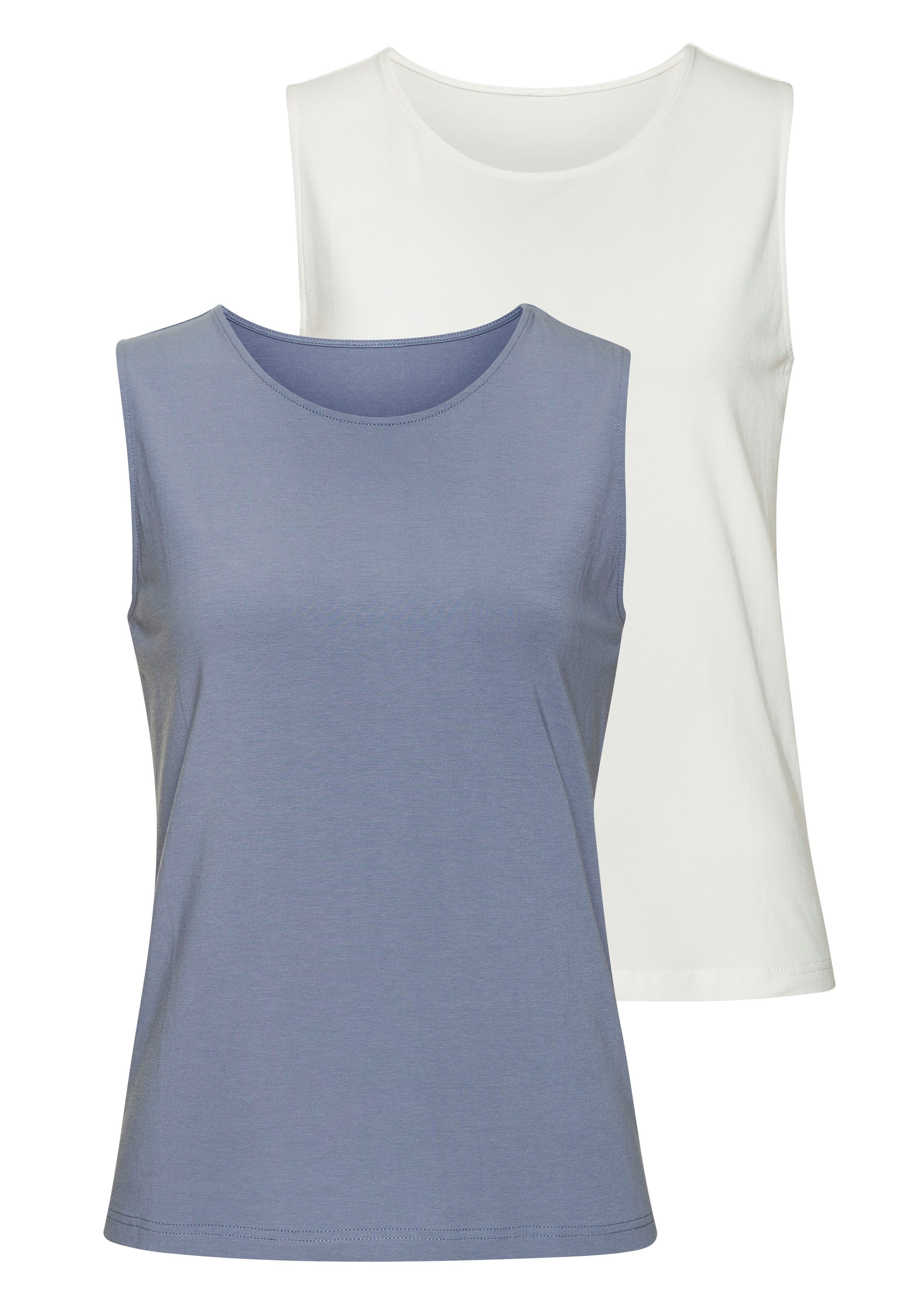 LASCANA Tanktop aus elastischer Baumwoll-Modal-Qualität (2er-Pack) günstig online kaufen