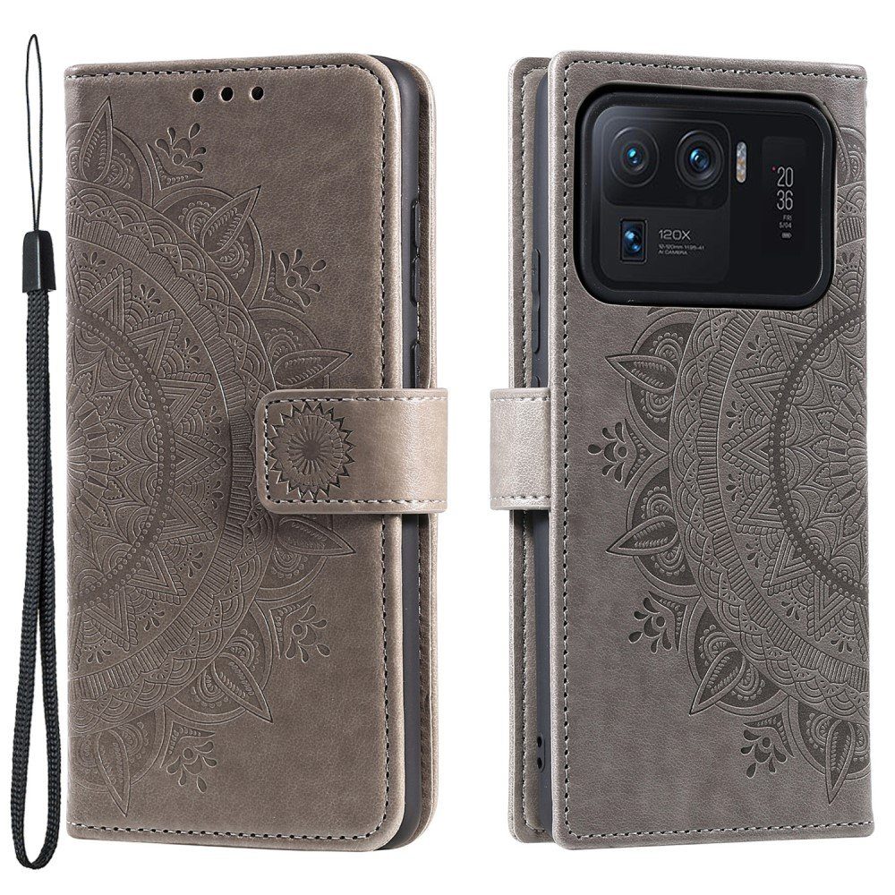 CoverKingz Handyhülle Hülle für Xiaomi Mi 11 Ultra Handyhülle Flip Case Cover Schutzhülle 17,8 cm (7 Zoll), Klapphülle Schutzhülle mit Kartenfach Schutztasche Motiv Mandala