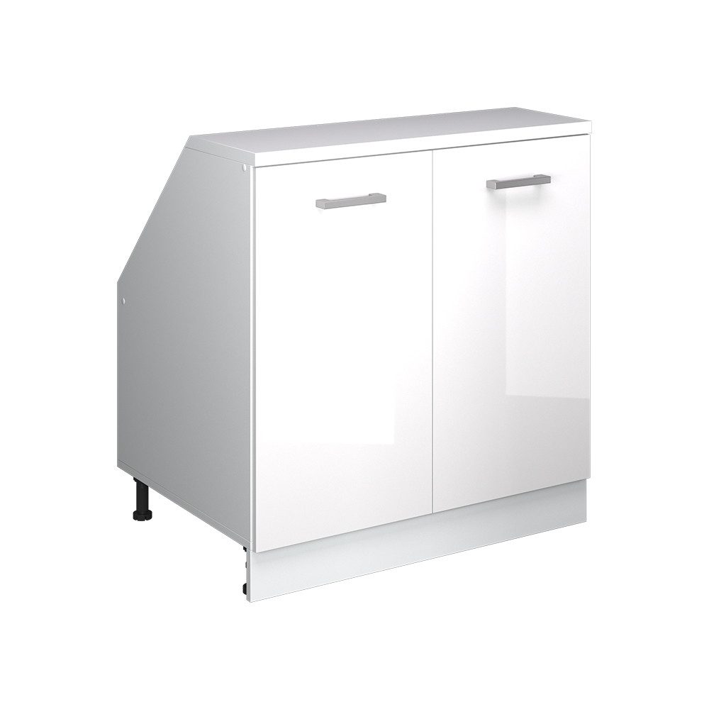 Vicco Kommode Rion, Weiß Hochglanz/Weiß, 80 x 81.6 cm mit 2 Türen, Schrankkorp... (1 St)