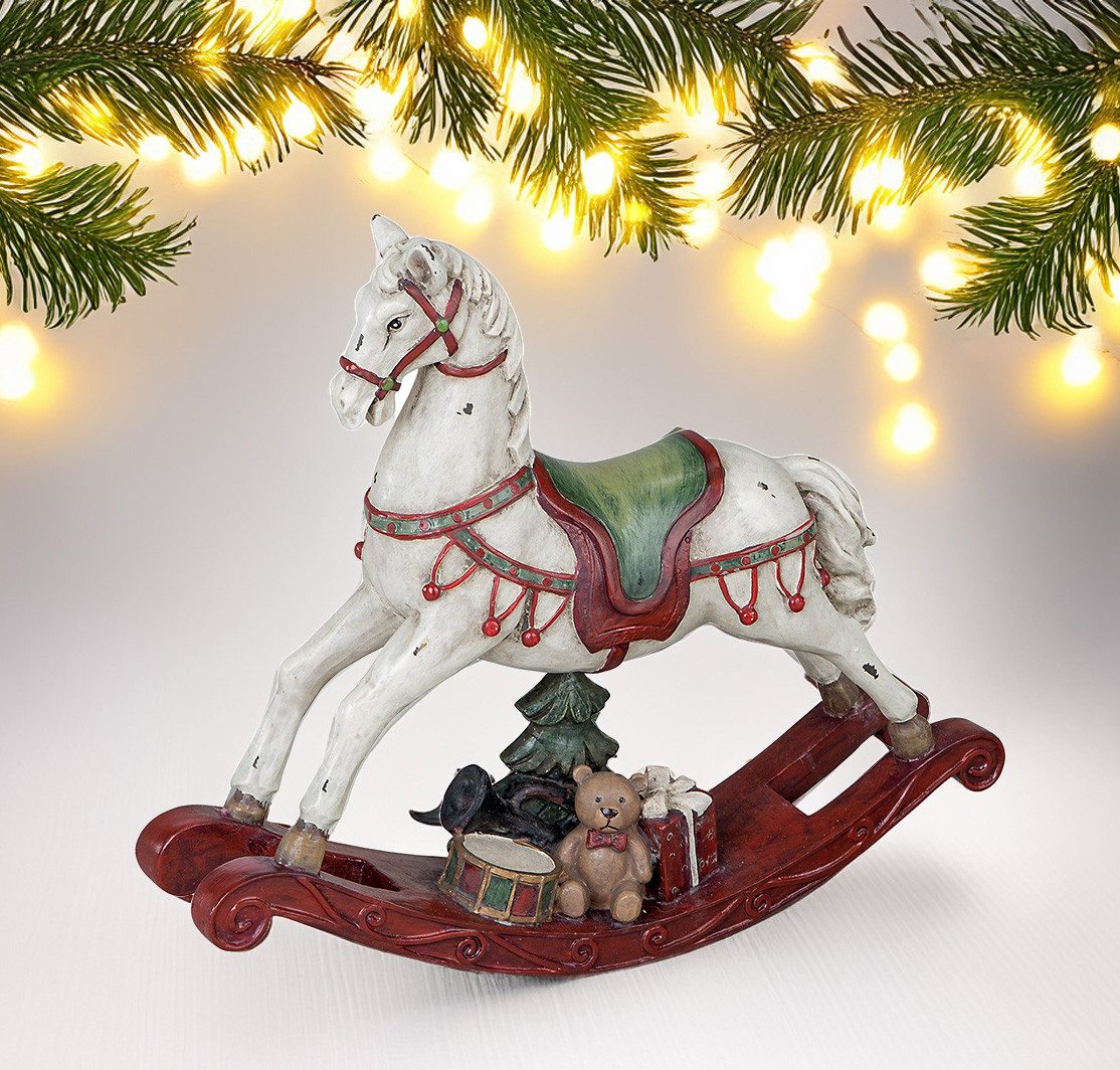 formano Weihnachtsfigur Schaukelpferd Weihnachtsdeko 22cm Kunststein günstig online kaufen
