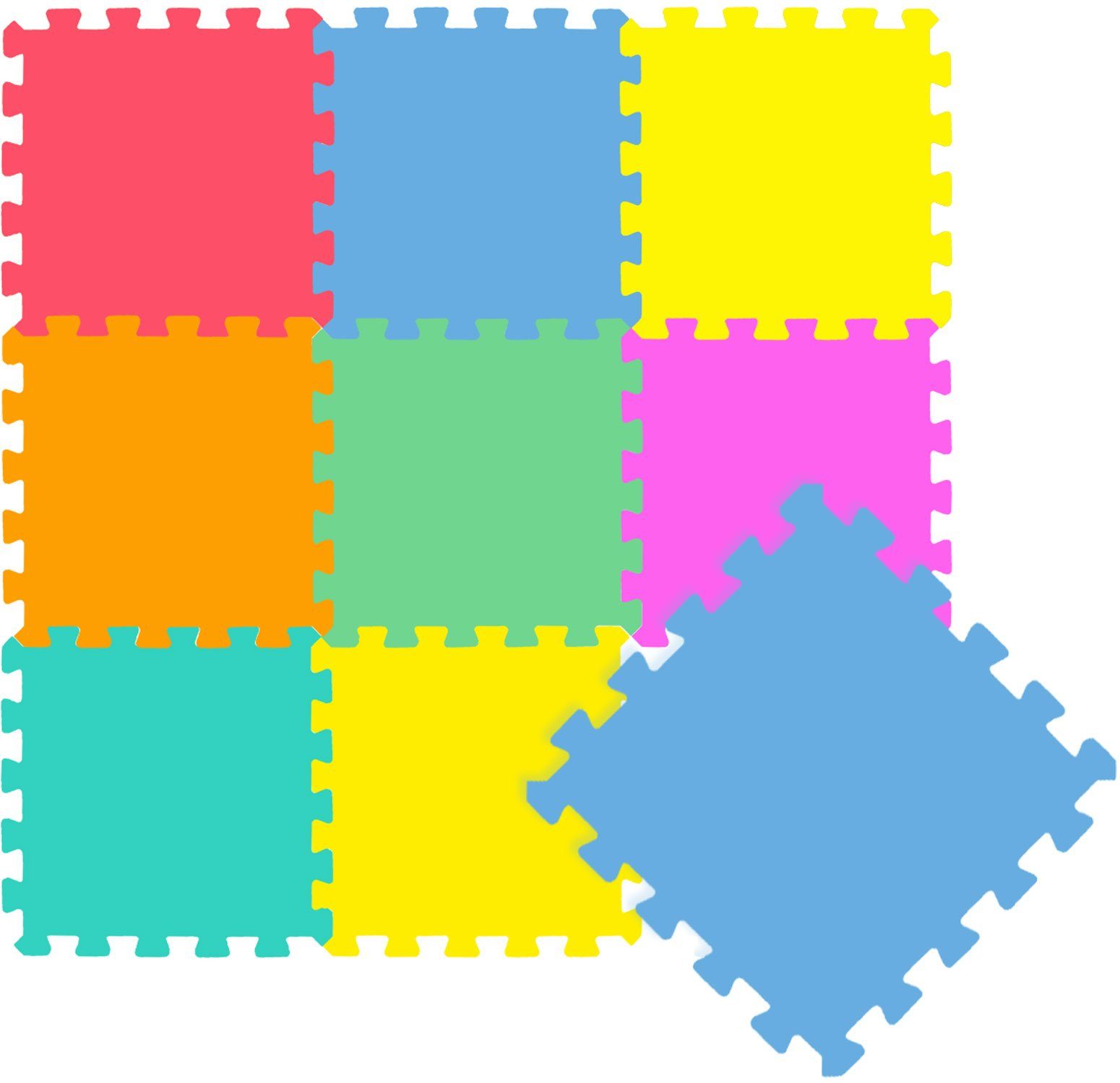 LittleTom Puzzlematte ab dem 1. Tag - 9 Teile Baby Spielmatte - 30 x 30 Kinder Krabbelmatte, Spielunterlage für Babys und Kleinkinder - Kinderzimmer Puzzleteppich