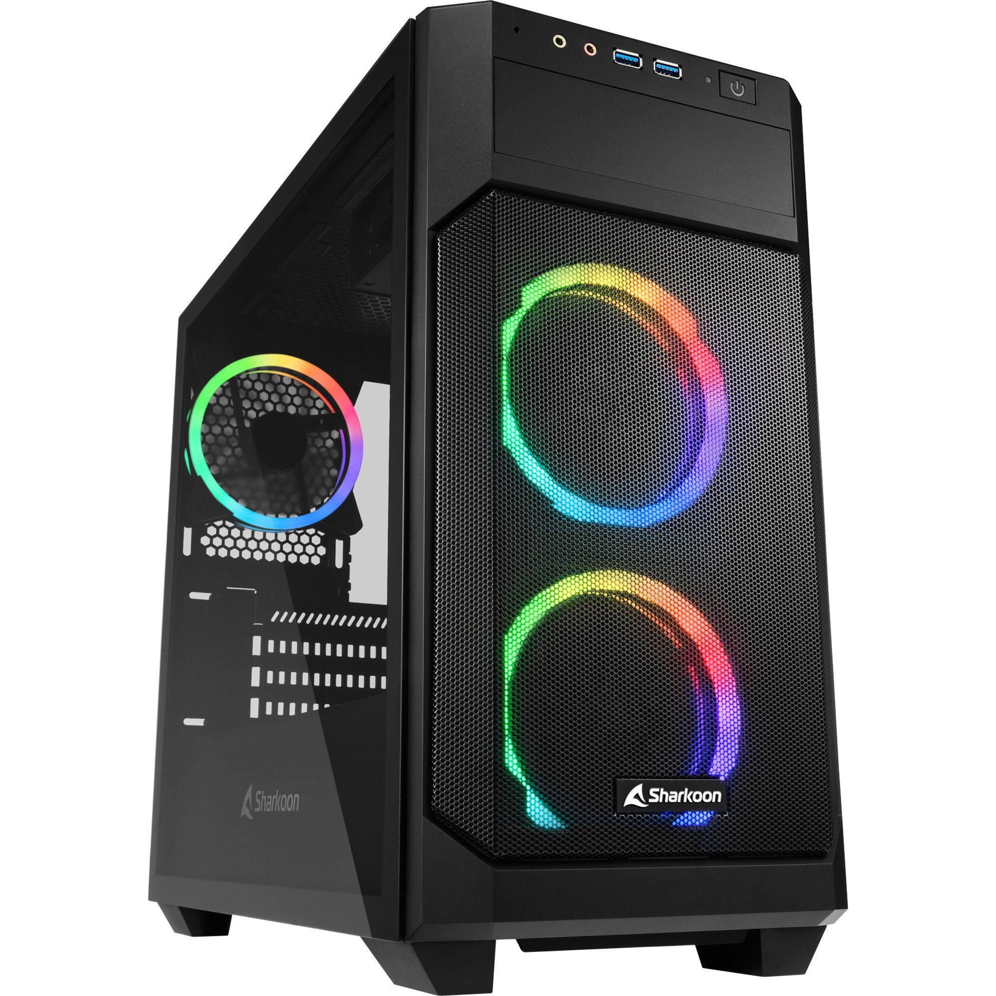 PC-Gehäuse Sharkoon V1000 RGB, Tower-Gehäuse, (Seitenteil aus