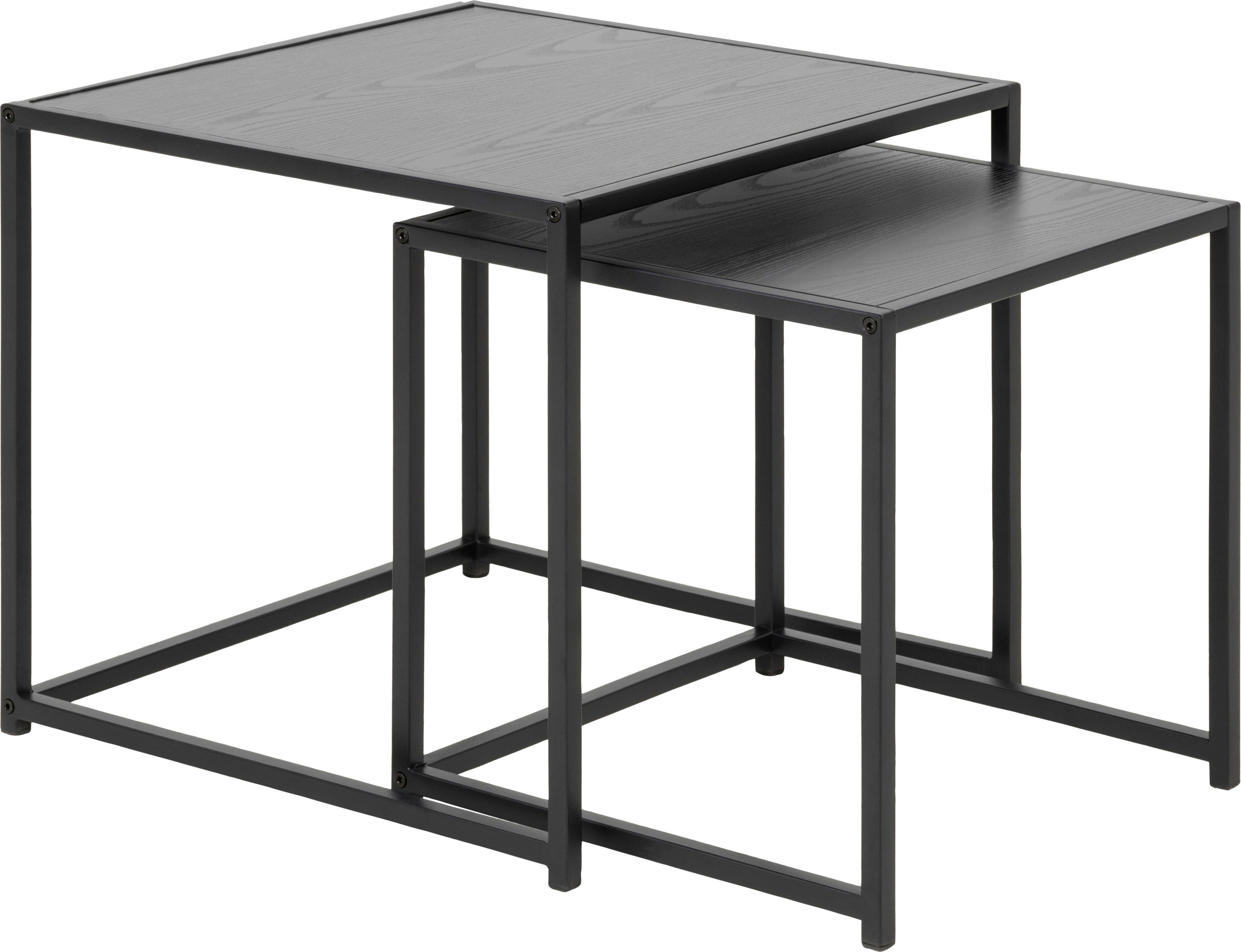 ACTONA GROUP Beistelltisch (Set, 2-St), Metallrahmen, Industrie-Look und quadratischer Form, Satz von 2 Stück