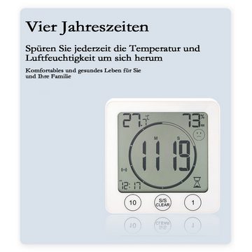 Welikera Raumthermometer Digitales Innenraum-Thermo-Hygrometer für Badezimmer, 1-tlg.