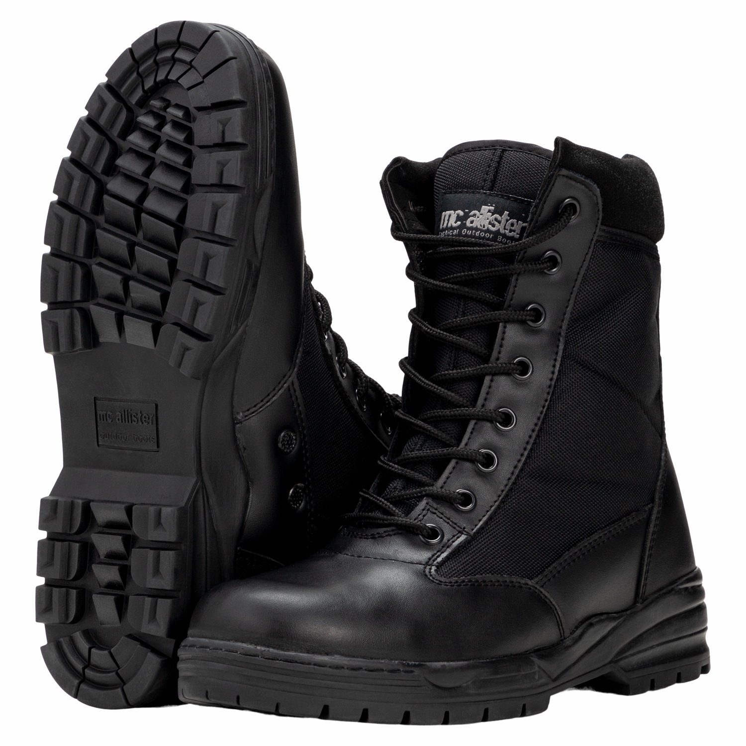 Commando-Industries Army Patriot Boots Kampfstiefel mit Reißverschluss Schwarz Stiefel | Schnürstiefel