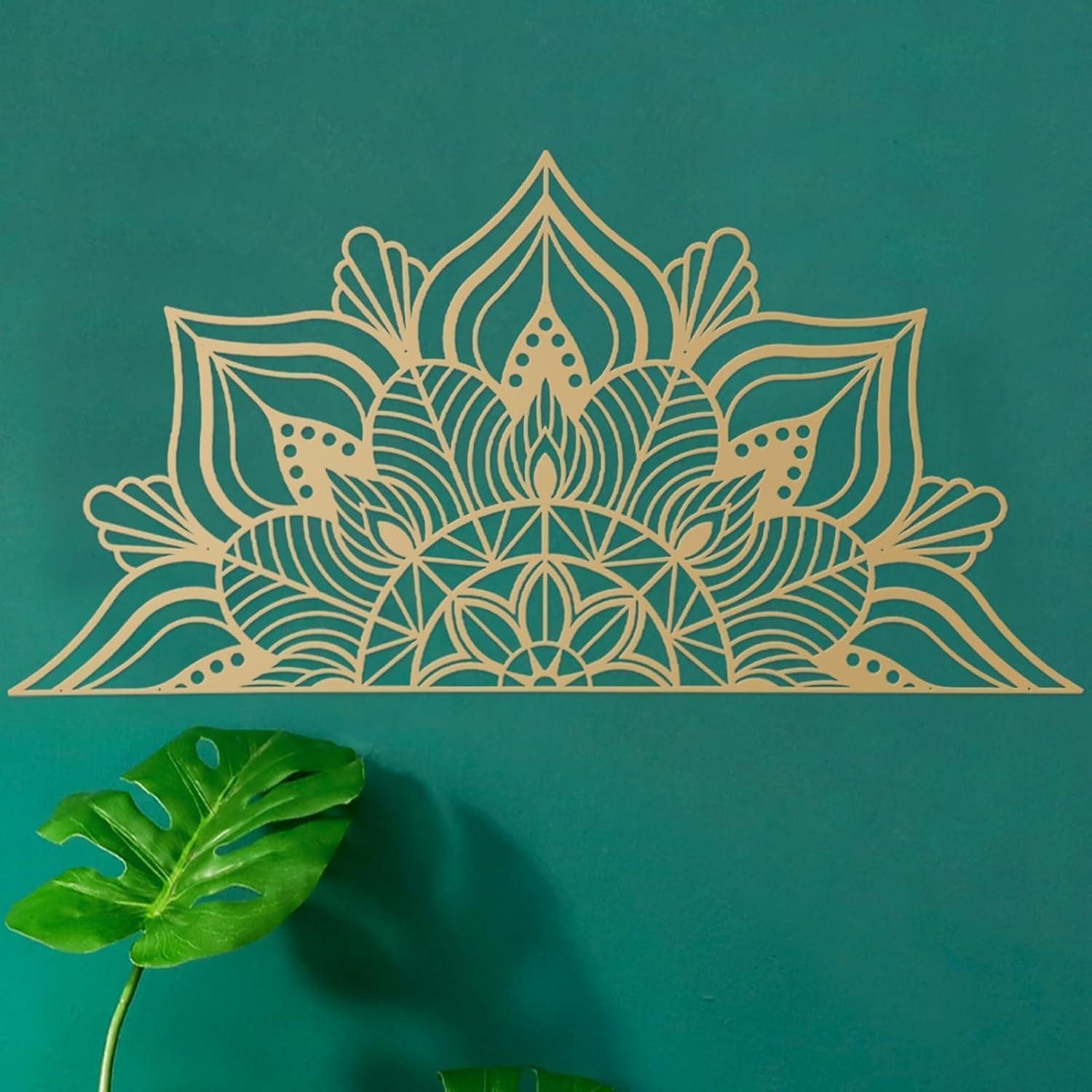 LuxusKollektion Wanddekoobjekt Große Metall-Mandala-Wanddekoration Lotusblumen Schwarz (1 St)