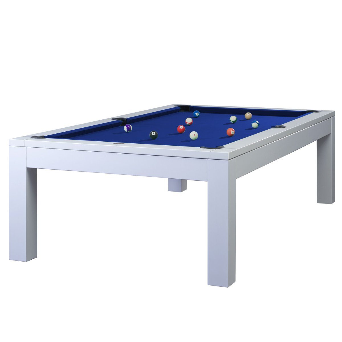 Billiard-Royal Billardtisch Olivia Weiß 7 ft., (Hochwertige und massive Ausführung in beliebter Billiard-Royal® Qualität), Spielfläche aus 3-teiliger Naturschieferplatte (30 mm Dicke) mit Ballauffangtaschen aus Echtleder und Hochwertige, langlebige Banden / K 55 Gummi