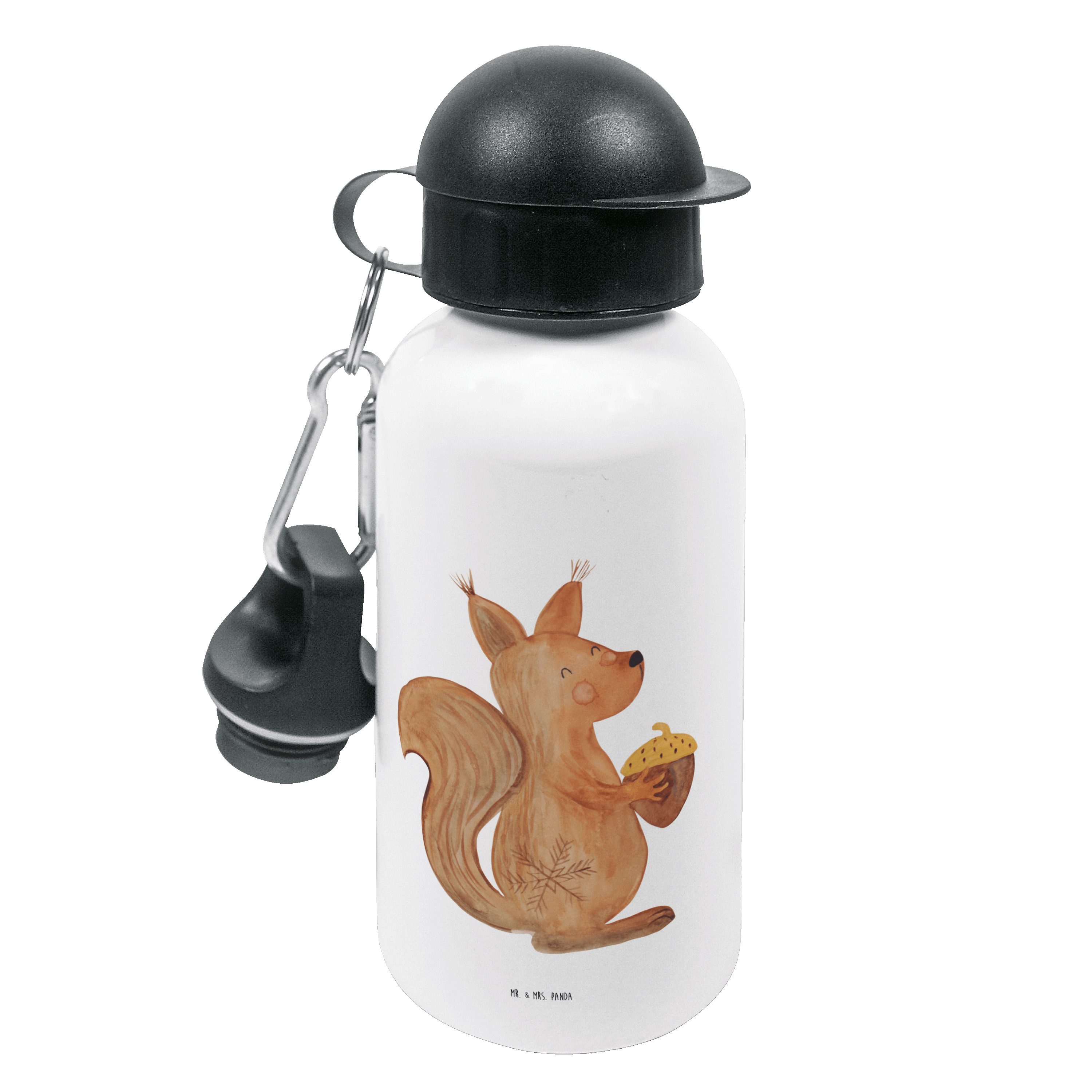 Mr. & Mrs. Panda Trinkflasche Eichhörnchen Weihnachtszeit - Weiß - Geschenk, Frohes neues Jahr, Wei