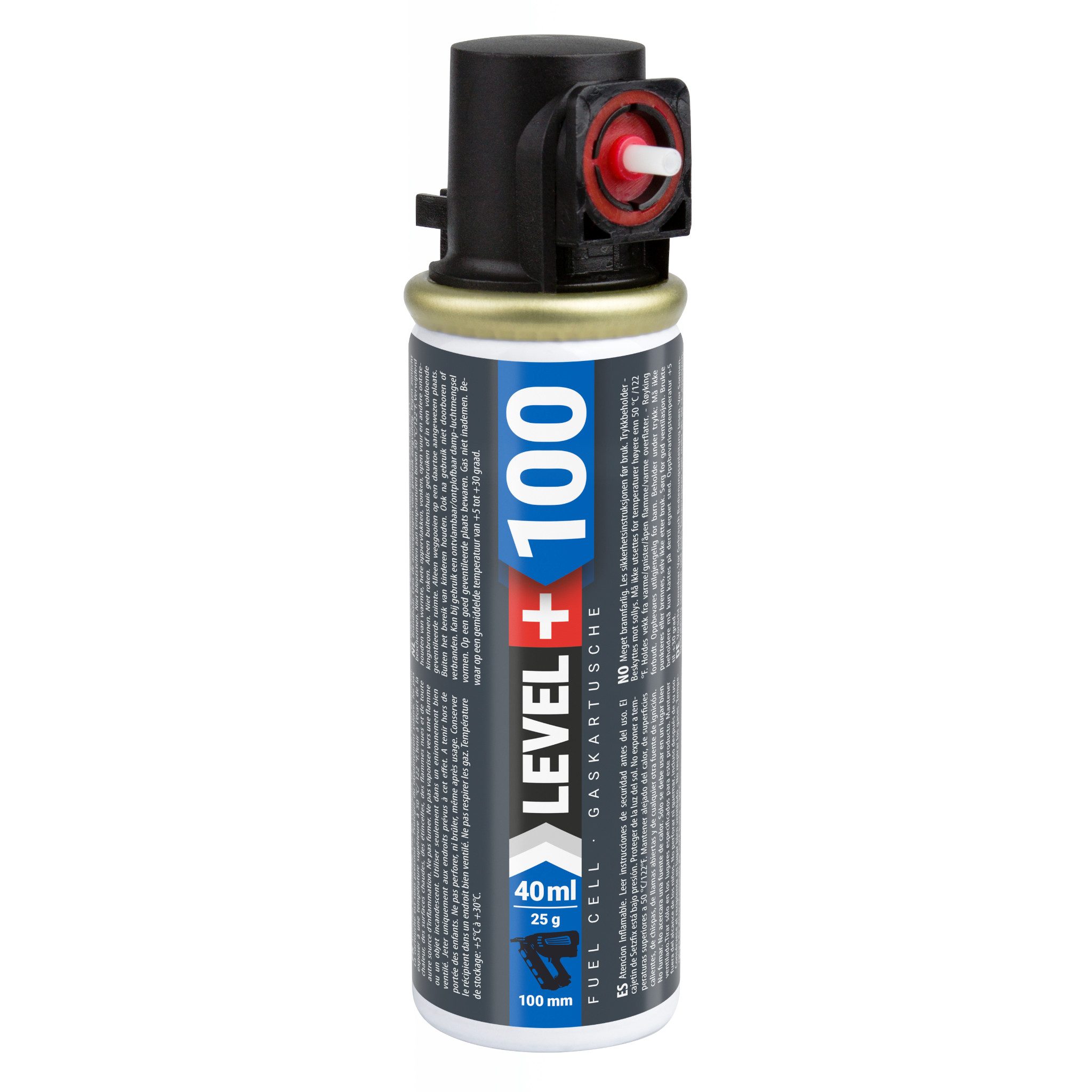 Level+ Gaskartusche Gaskartusche 100mm 40ml Ersatzgas für Nagler L+100 1St.
