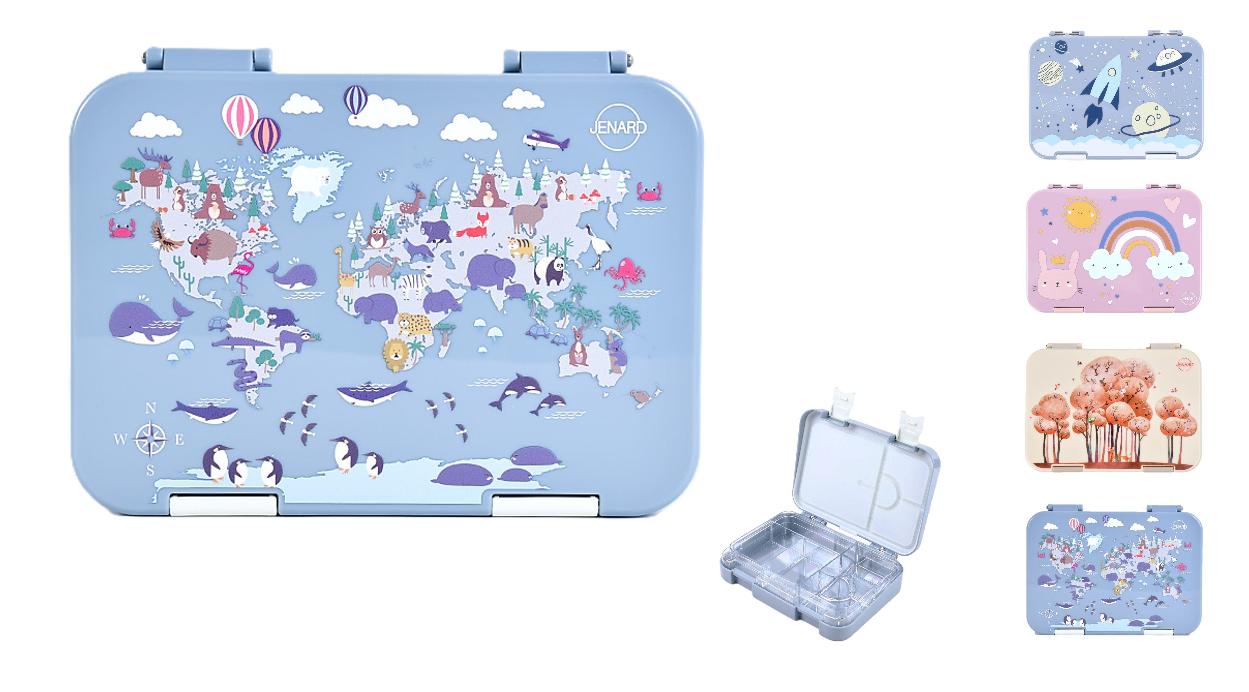 JENARD Lunchbox JENARD Brotdose Kinder Bento Box mit herausnehmbaren Fächern, auslaufsicher, robust, BPA-frei, lebensmittelecht, leicht zu öffnen