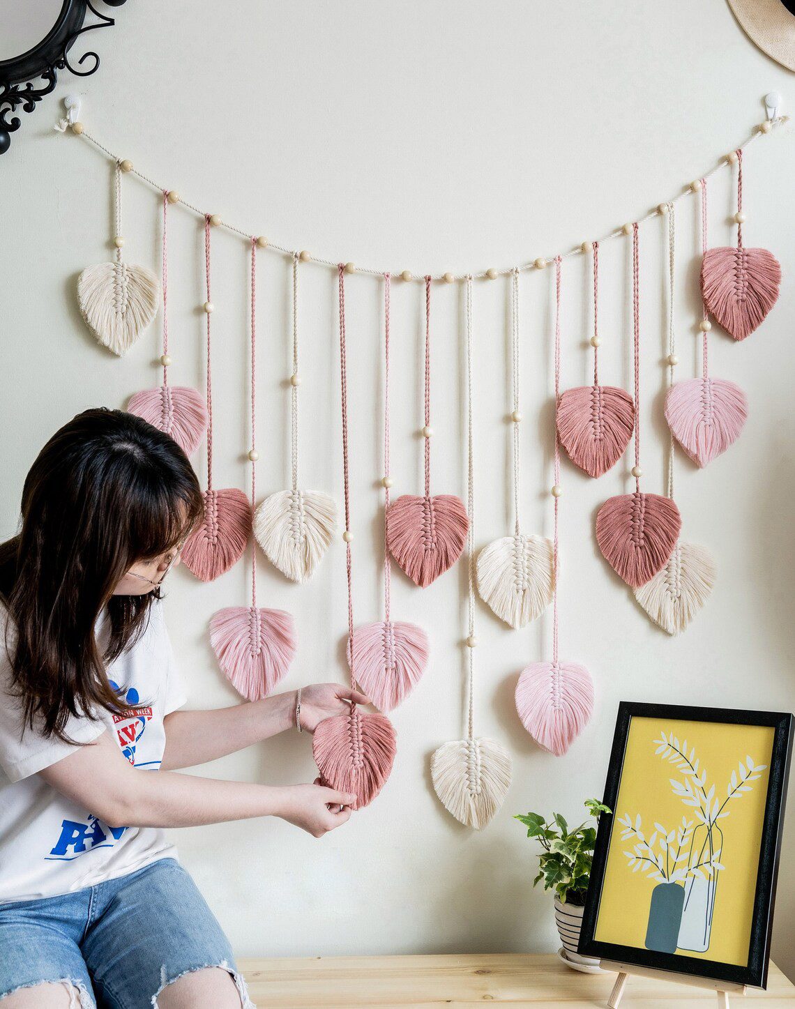 Coonoor Wanddekoobjekt Makramee Wandbehang Wandteppich Groß Boho Deko Makra günstig online kaufen