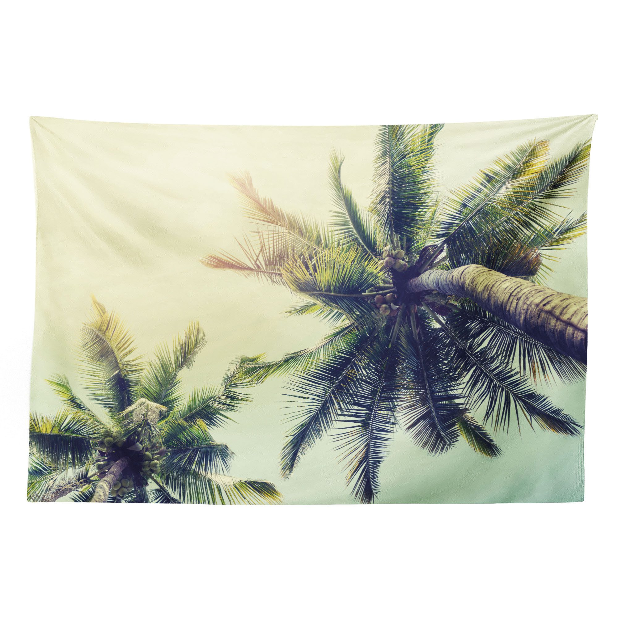 Abakuhaus Wandteppich aus Weiches Mikrofaser Stoff Für das Wohn und Schlafzimmer, rechteckig, Palme Karibik Küstenlandschaft Meer