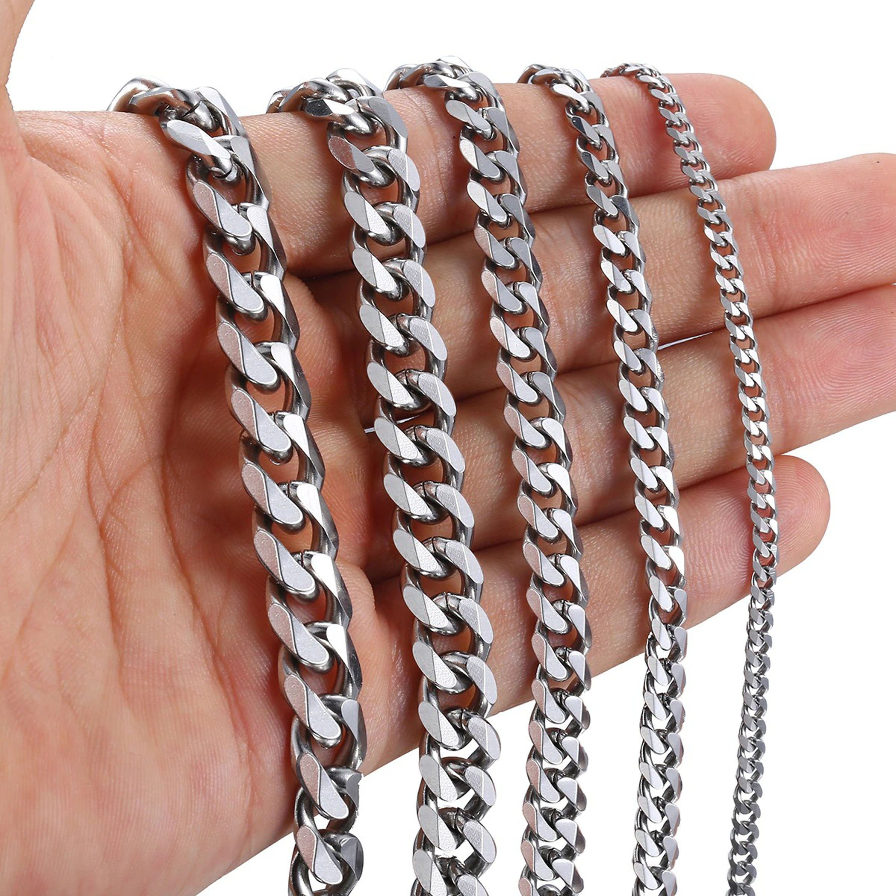 UNIQAL.de Königsarmband Königskette Gliederkette Edelstahlarmband unisex "SIMPLE CHAIN" (Edelstahl, Casual Style, Unisex, Basic, handgefertig in Deutschland)