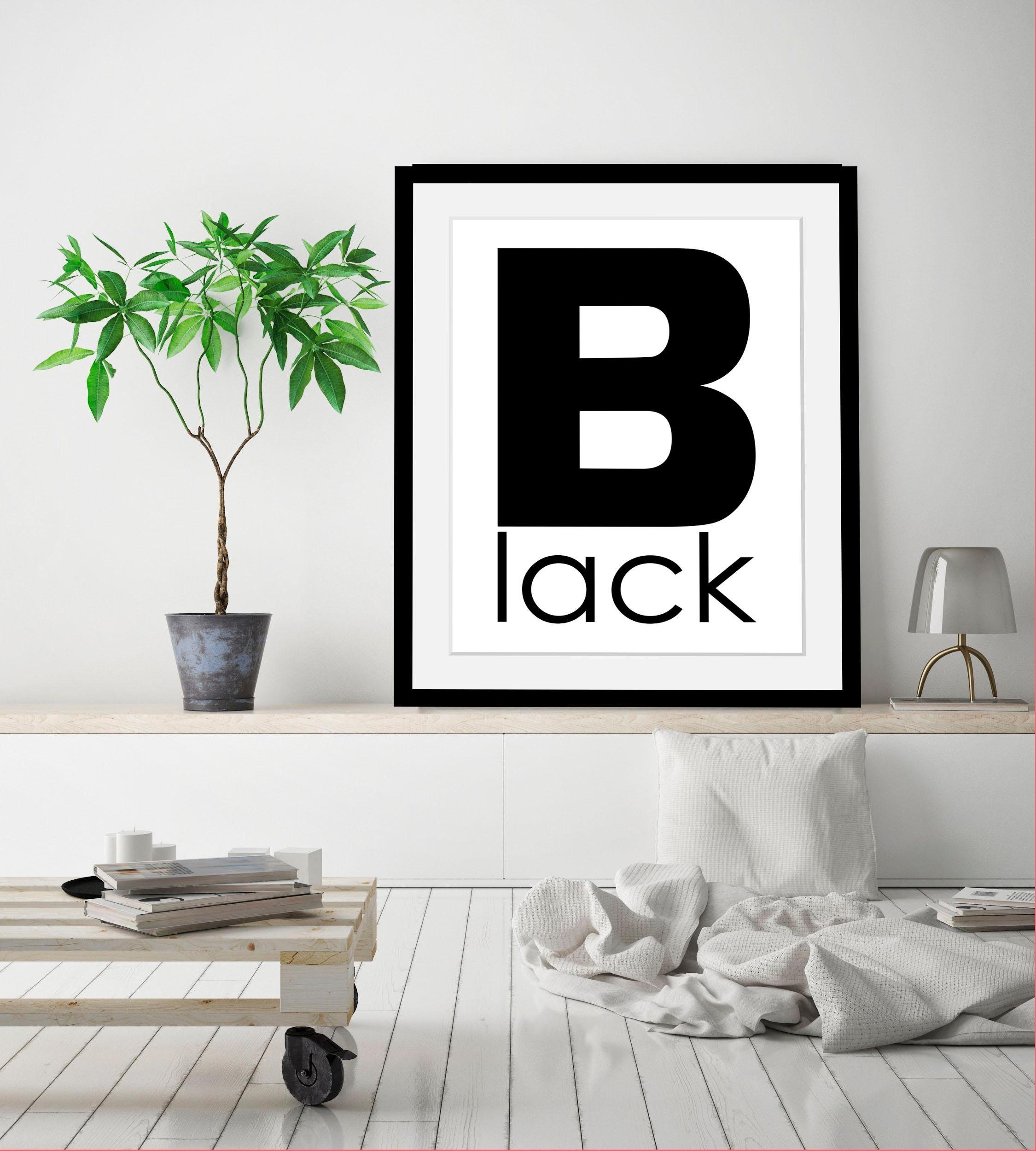 queence Bild »Black«, in 3 Größen, gerahmt-HomeTrends