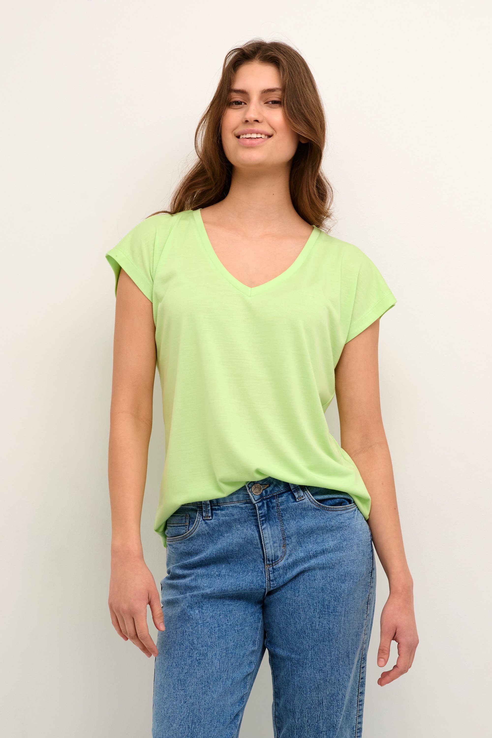 Paradise T-Shirt SS T-shirt KAlise Green KAFFE