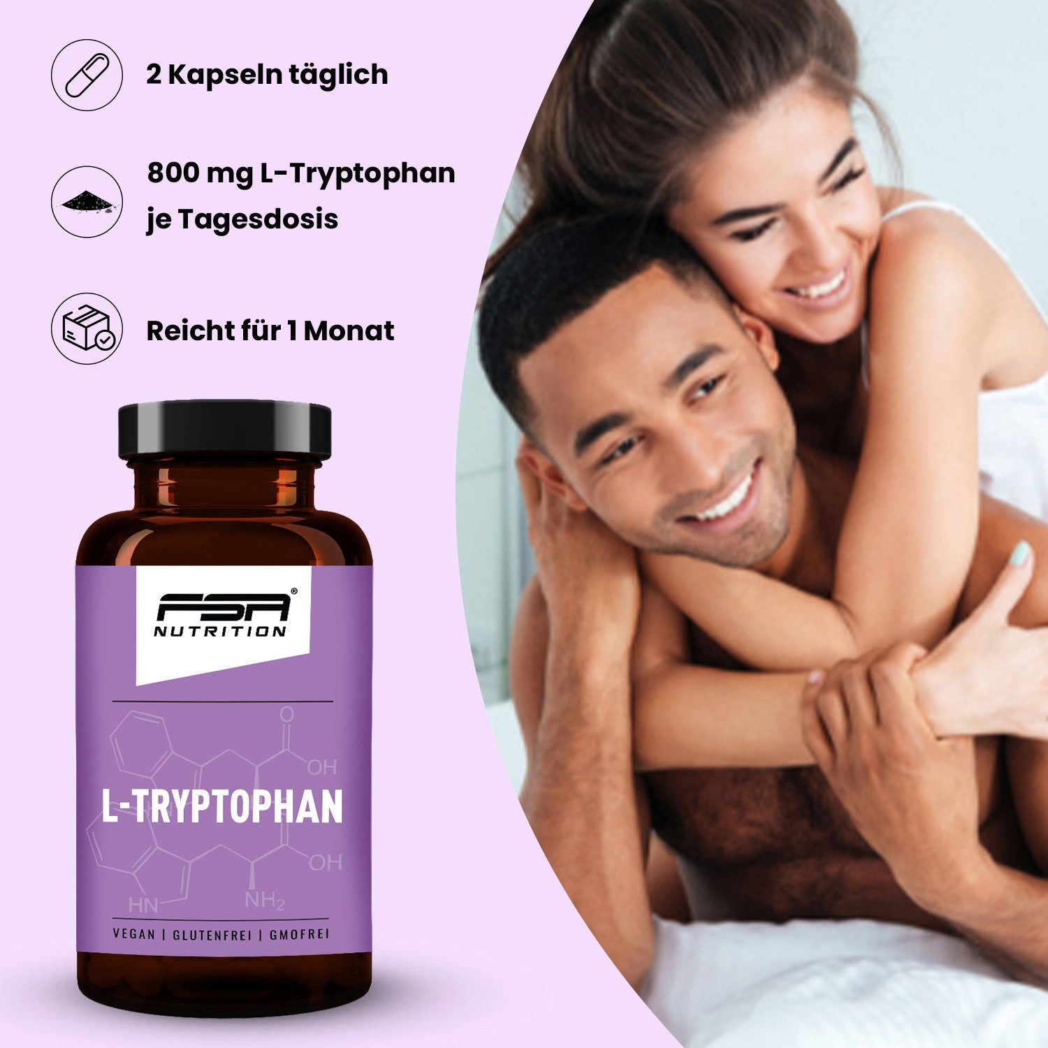 FSA NUTRITION L-Tryptophan im Glas Kapseln, 60 St., 31 g