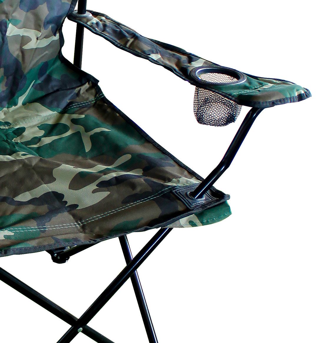 Mojawo Klappstuhl Anglersessel Campingstuhl mit Getränkehalter und Tasche Camouflage