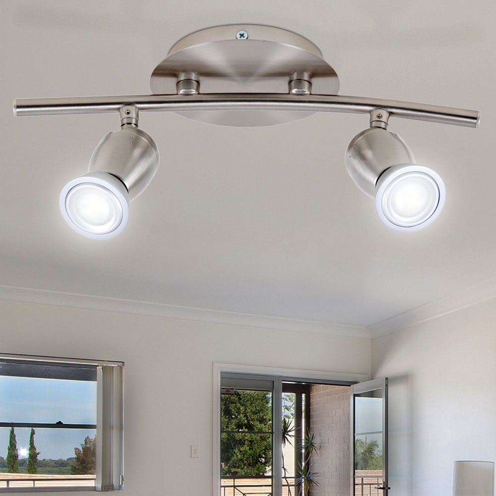 Philips LED Deckenleuchte, Leuchtmittel inklusive, Warmweiß, Deckenleuchte Deckenlampe Spotleuchte Spotlampe LED Chrom