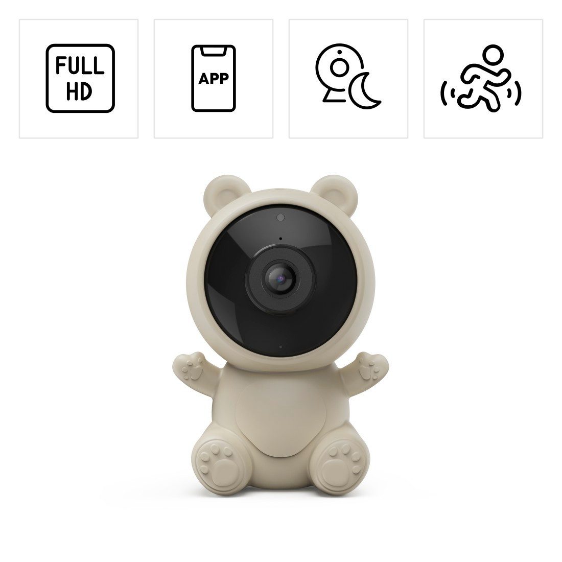 Hama Überwachungskamera Babyphone mit Kamera (Babykamera mit App, Nachtsicht, 2-Wege-Audio) (Schrei-Erkennung, Bewegungserkennung, Temperaturüberwachung, Full-HD)