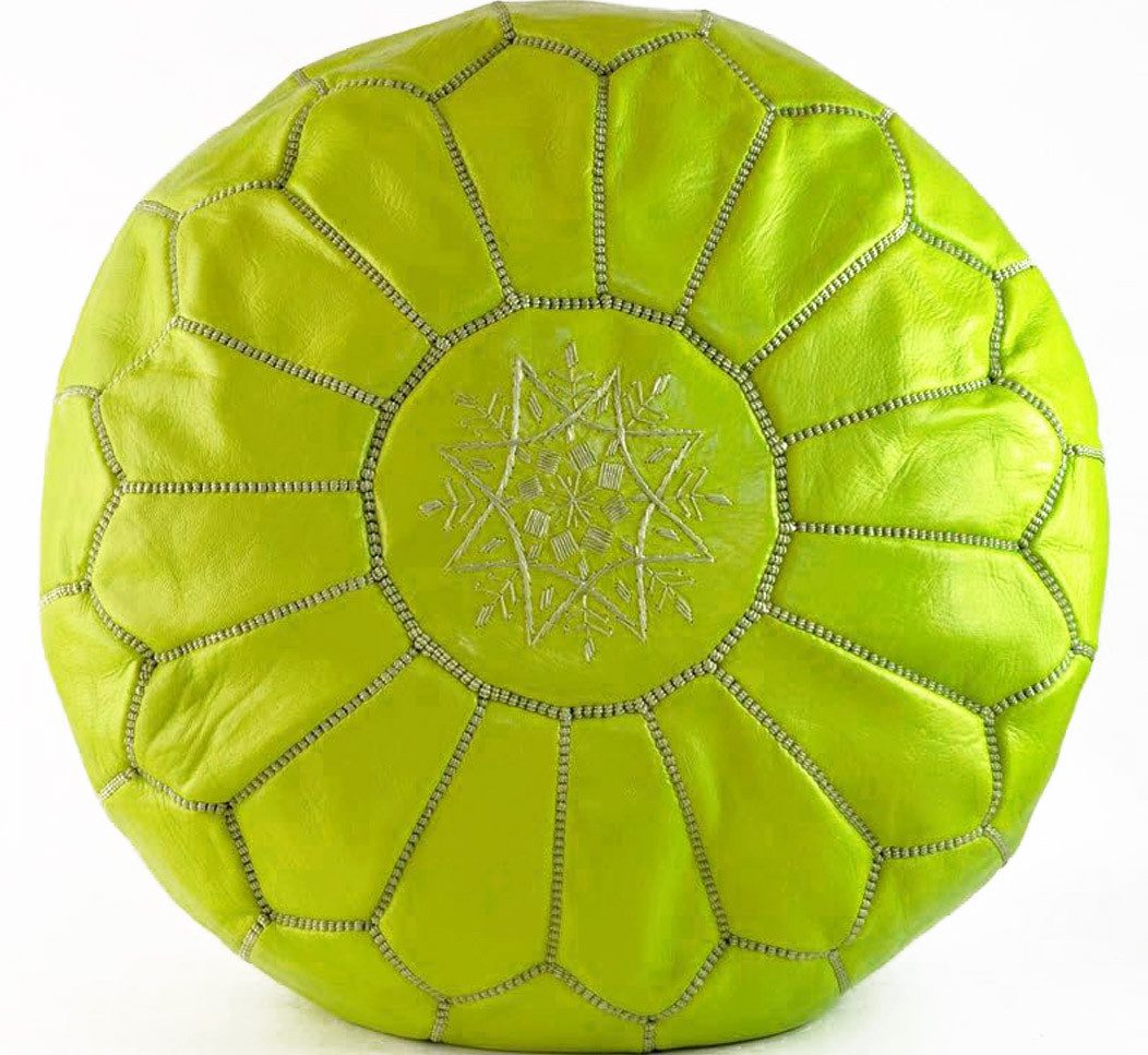 ALMADIH Pouf Leder Pouf Marokkanischer Echtleder Handarbeit Sitzsack