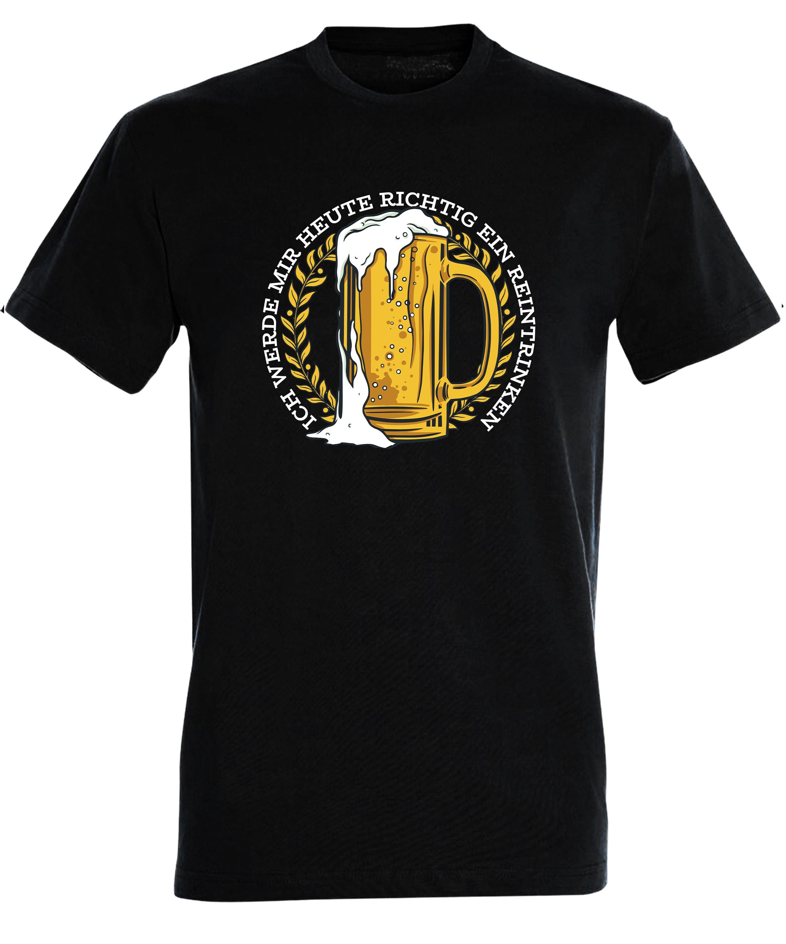 - Fit, MyDesign24 mit Bier Baumwollshirt Aufdruck Mass Fun Shirt T-Shirt Oktoberfest Spruch Regular schwarz Trinkshirt Print i311 Herren mit