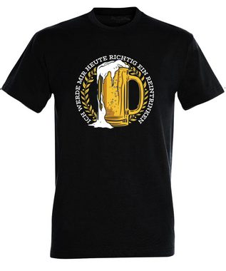 MyDesign24 T-Shirt Herren Fun Print Shirt - Oktoberfest Trinkshirt Mass Bier mit Spruch Baumwollshirt mit Aufdruck Regular Fit, i311