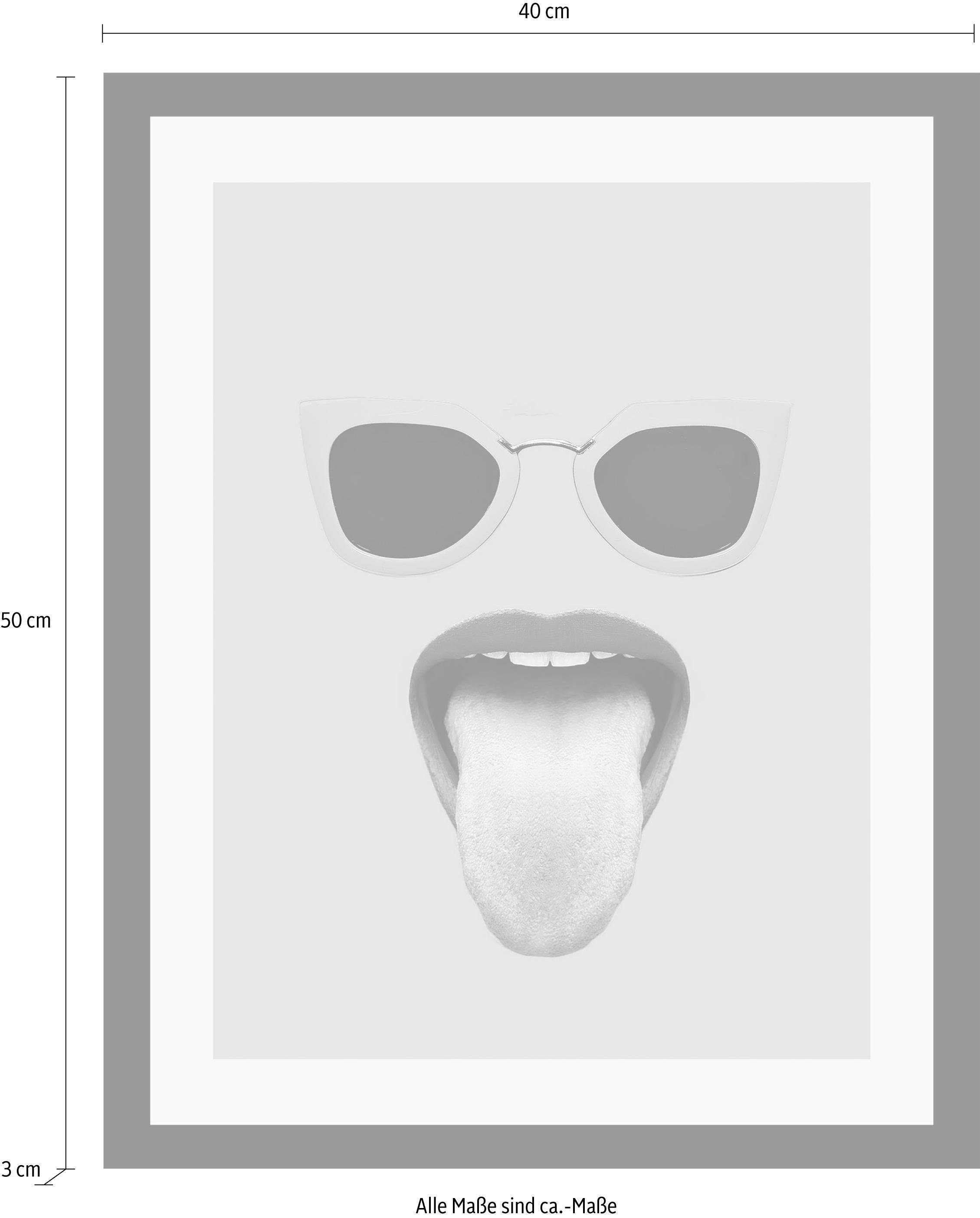 queence Bild »Brille + Mund«, in 3 Größen, gerahmt-kaufen