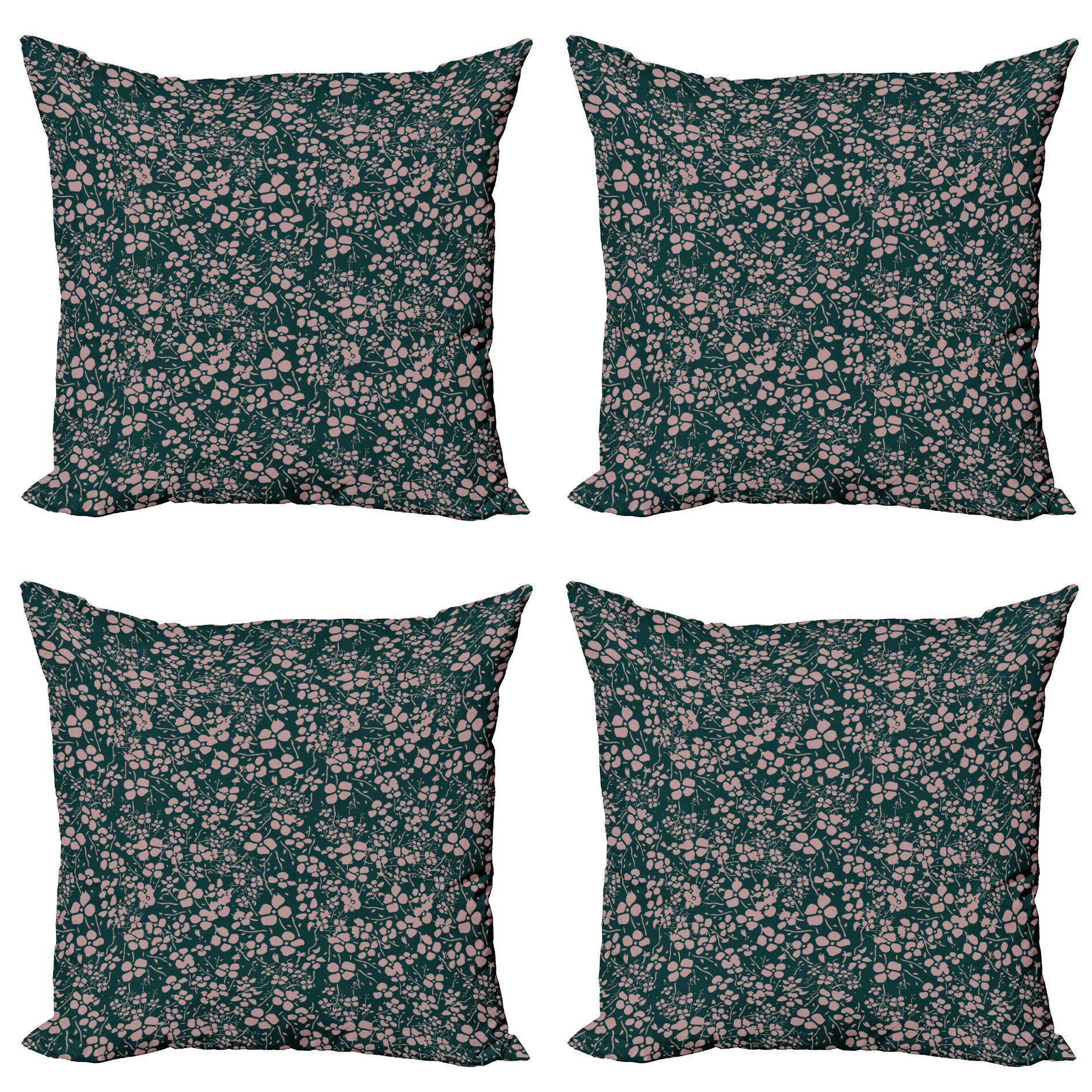 Kissenbezüge Modern Accent Doppelseitiger Digitaldruck, Abakuhaus (4 Stück), Blumen Bicolor Spring Meadow Flora