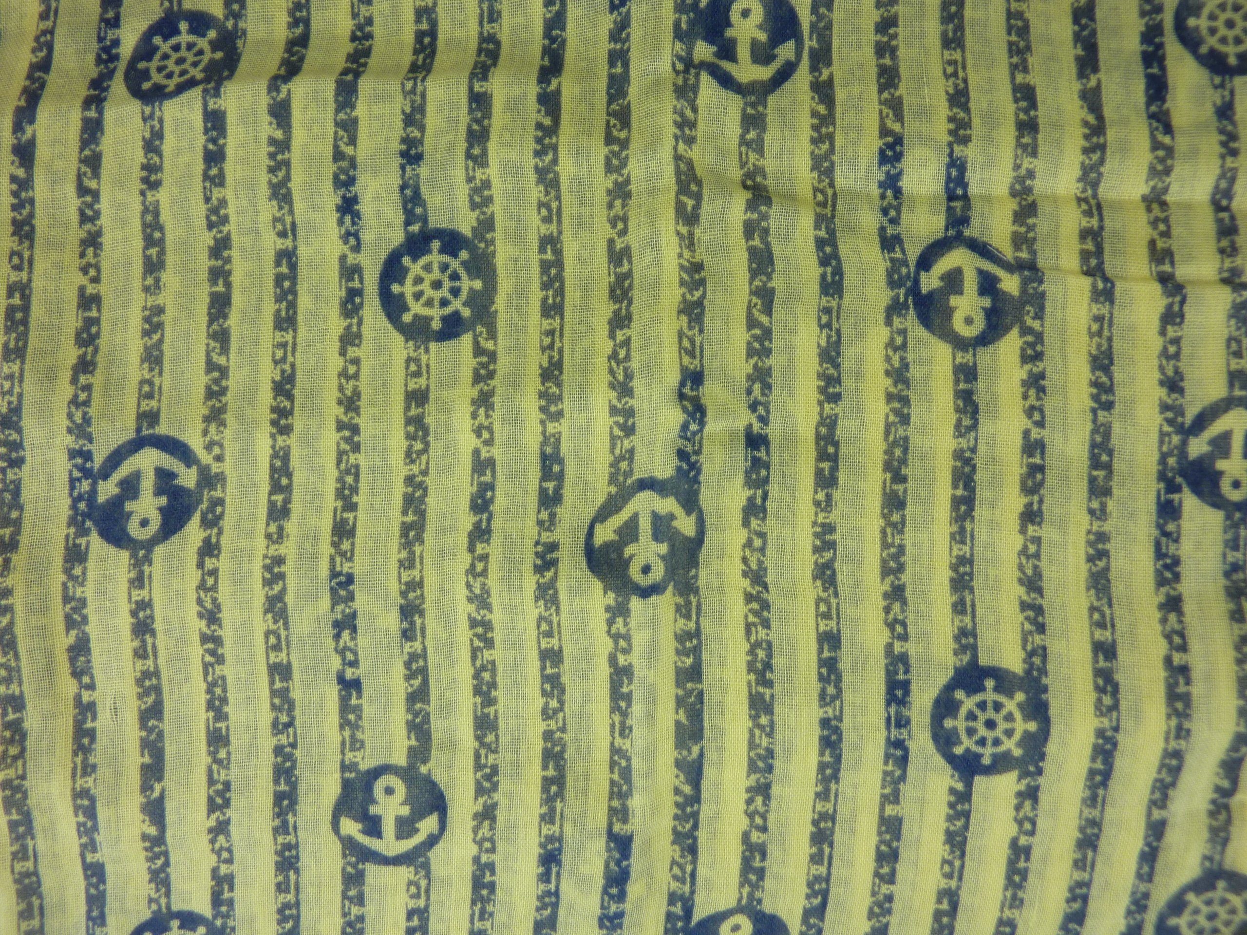 Streifen 50% Muster, und Schal gelb/blau Anker Loop Schlauchschal Loop QSWB-52, Baumwolle Damen Taschen4life