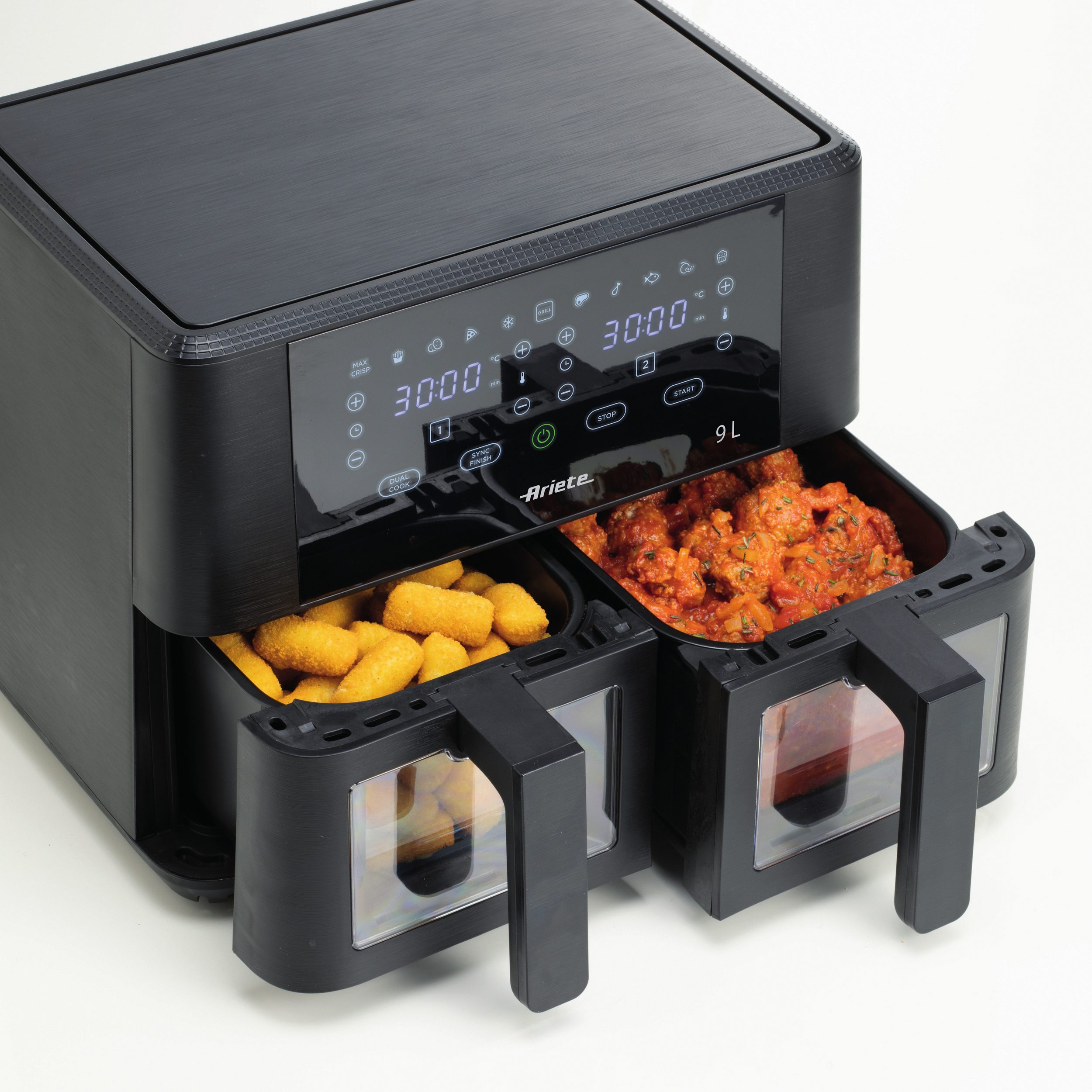 Ariete Heißluftfritteuse 4631 Air Fryer Dual 9 L, 2400 W