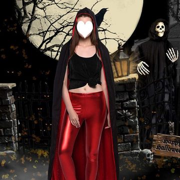 Dekorative Vampir-Kostüm Halloween-Kostüm Schwarzer Rot Umhang als Kapuzen Cape 1er, Halloween-Festival, Cosplay-Party, Zaubershow, Halloween-Gidt