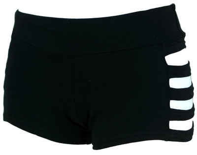 Guru-Shop Hose & Shorts Goa Pantys, Psytrance Hotpants, Shorts - schwarz alternative Bekleidung