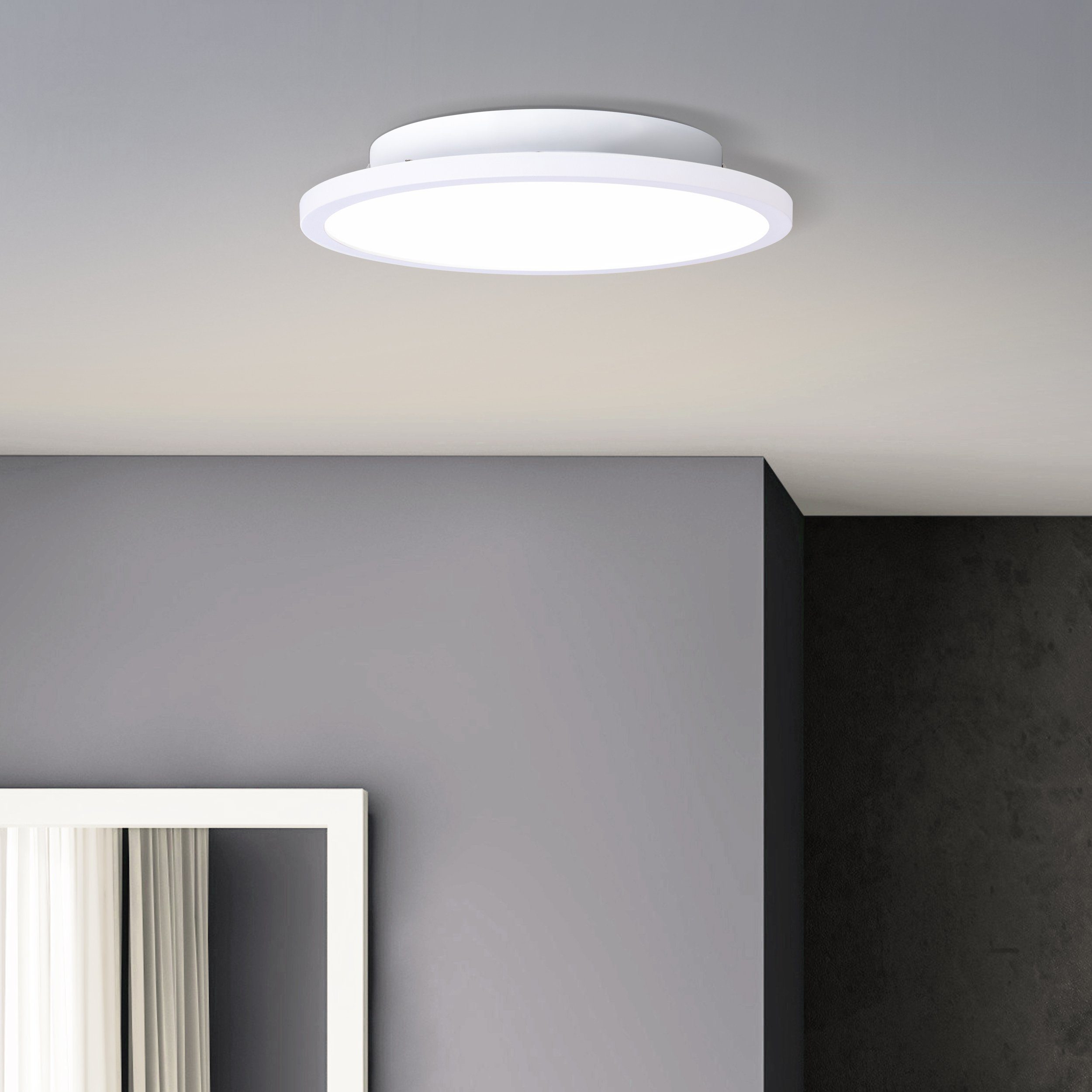 Lightbox LED Panel, LED fest integriert, warmweiß, LED Aufbaupaneel, Ø 25 cm, 13 W, 1300 lm, 2700 K, Metall/Kunststoff