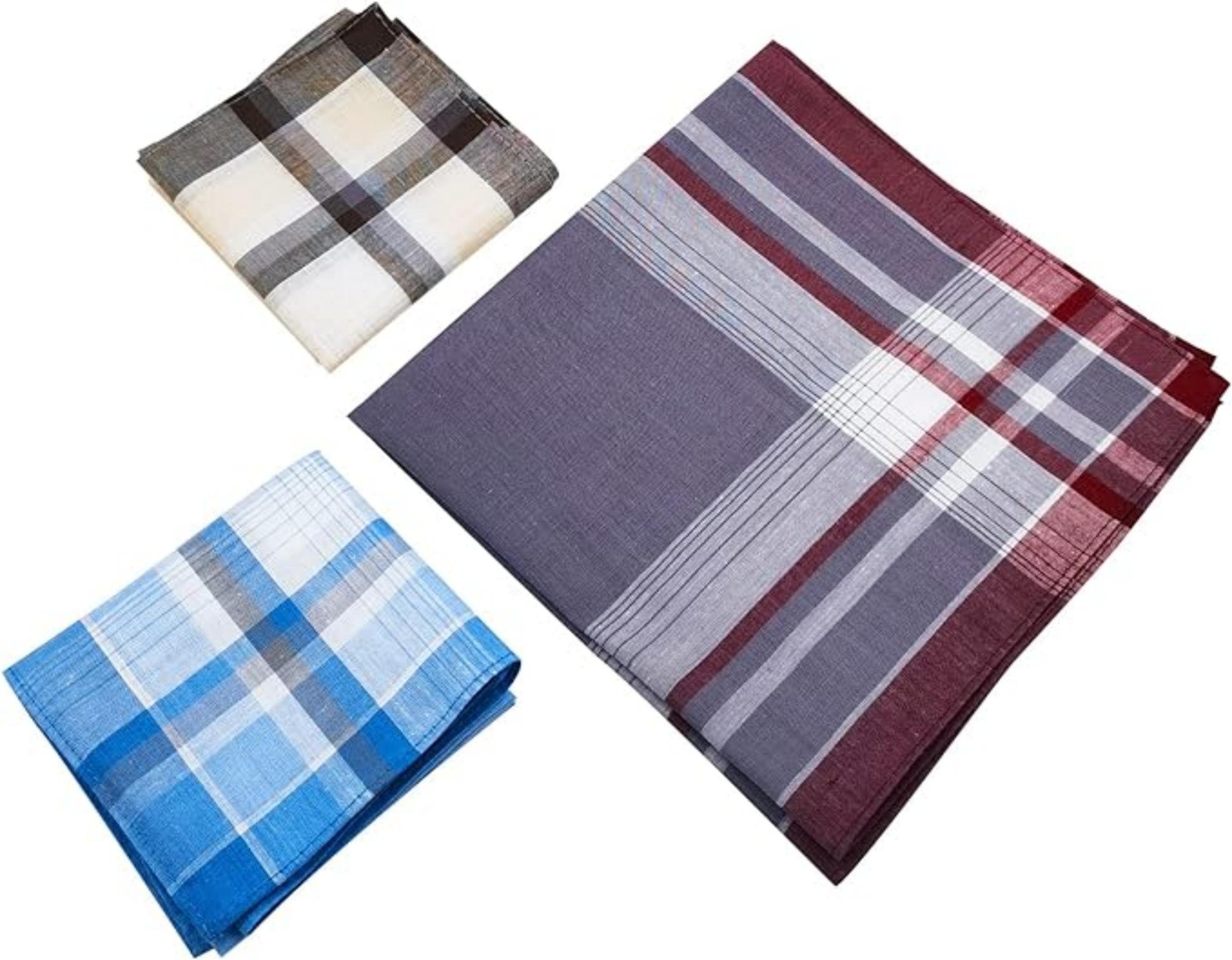 Coonoor Taschentuch 12 Stück Herren Stoff Taschentücher Set Größe 40x40 cm, (12-St)