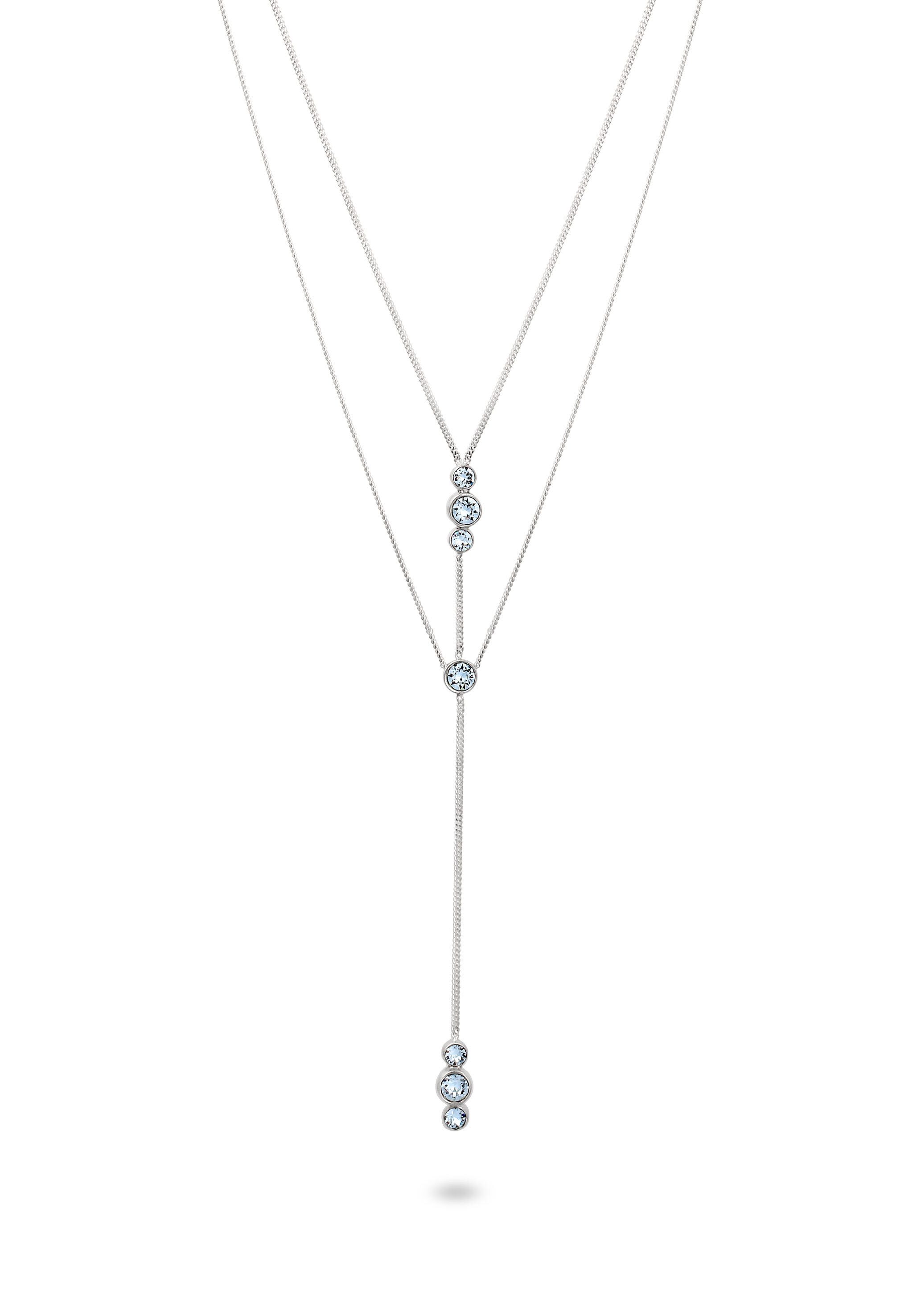 Elli Ketten-Set Y-Kette Layer 925 Silber, mit Kristallen von Swarovski®