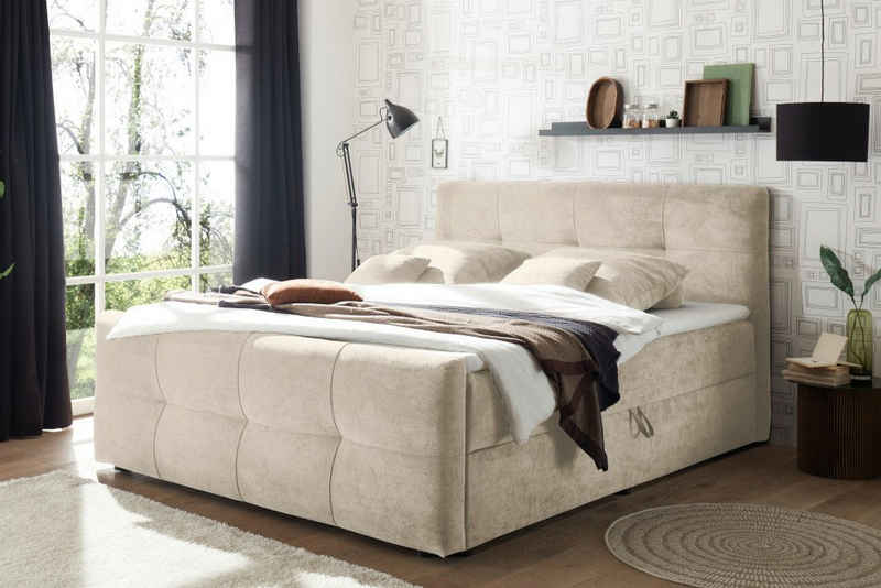 riess-ambiente Boxbett TOULOUSE 180x200cm beige (Einzelartikel, 1-St), Polster · mit Bettkasten · Modern Design