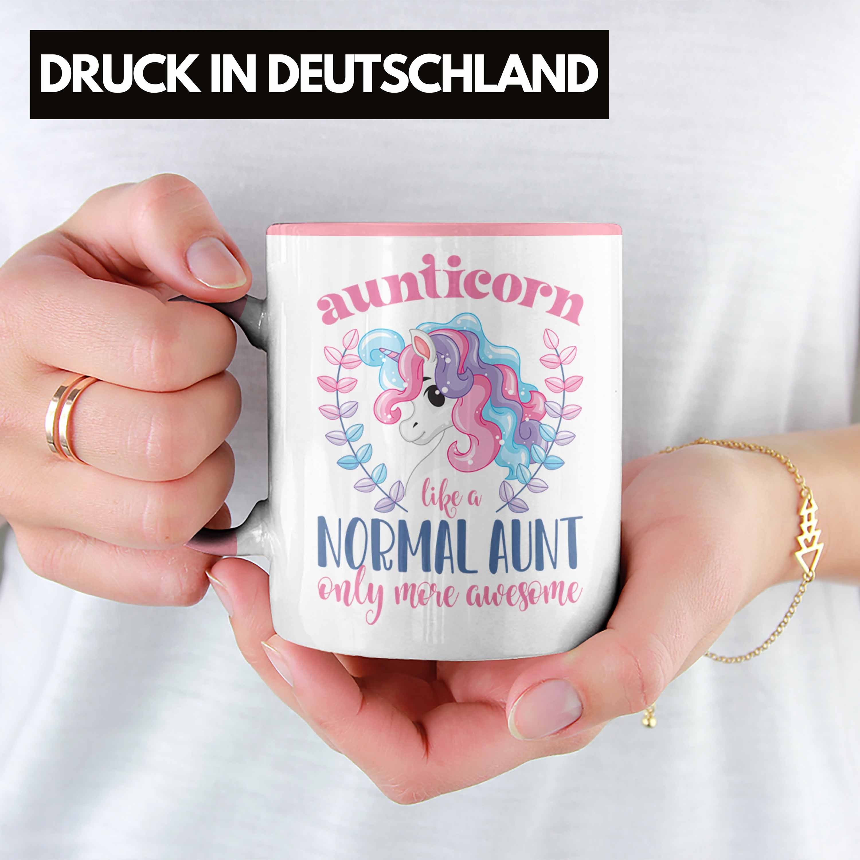 Tasse Trendation - Lustig Kaffeetasse Aunitcorn Geschenkidee Trendation Tasse Geburtstag Tante für Beste Geschenk Tante Rosa