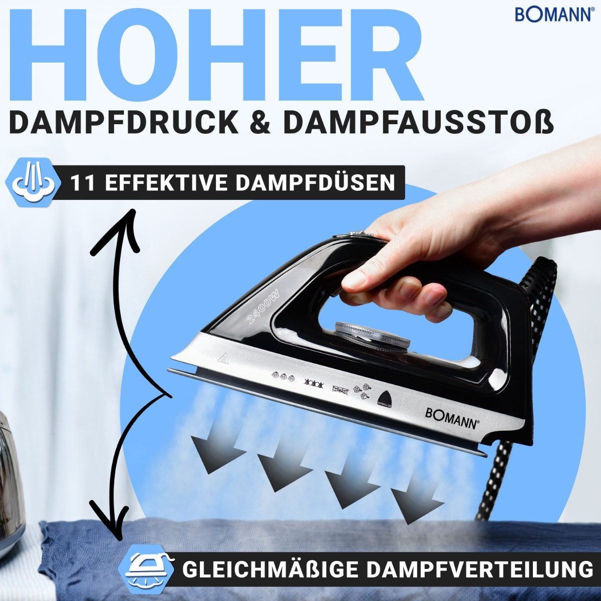 BOMANN Dampfbügelstation DBS 6034 CB, 3,5 bar, Dampfbügeleisen mit Superglide-Sohle