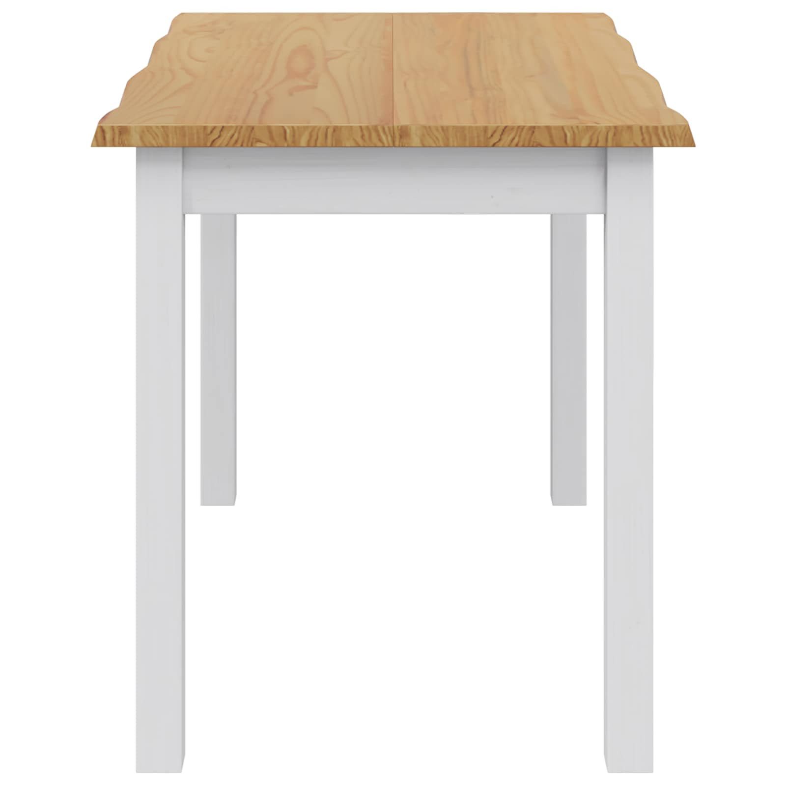 vidaXL Esstisch Esstisch EKAI Weiß 112 x 70 x 76,5 cm Massives Kiefernholz (1-St) – Bild 5 von 5