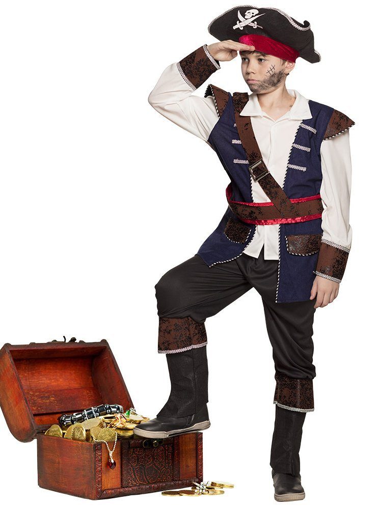 Boland Piraten-Kostüm Karibikpirat - Karneval Faschingskostüm Kinder, Detailliertes Piratenkostüm mit Hut, Oberteil, Hose und Gürtel
