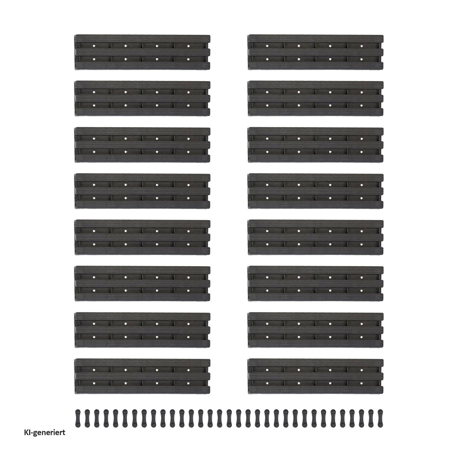 HTI-Living Gartensteg Gartenweg 520 cm Holzbohlenoptik Grau, 30x524 cm, Set, 64-St., 64 Module inkl. Verbindungselementen, Gehweg Rollweg leicht zu verlegen