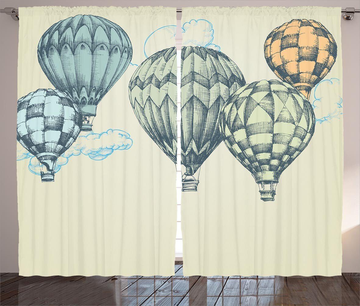 Schlaufen Jahrgang in Luft-Ballone und Gardine Schlafzimmer Kräuselband mit Abakuhaus, Haken, Himmel Vorhang