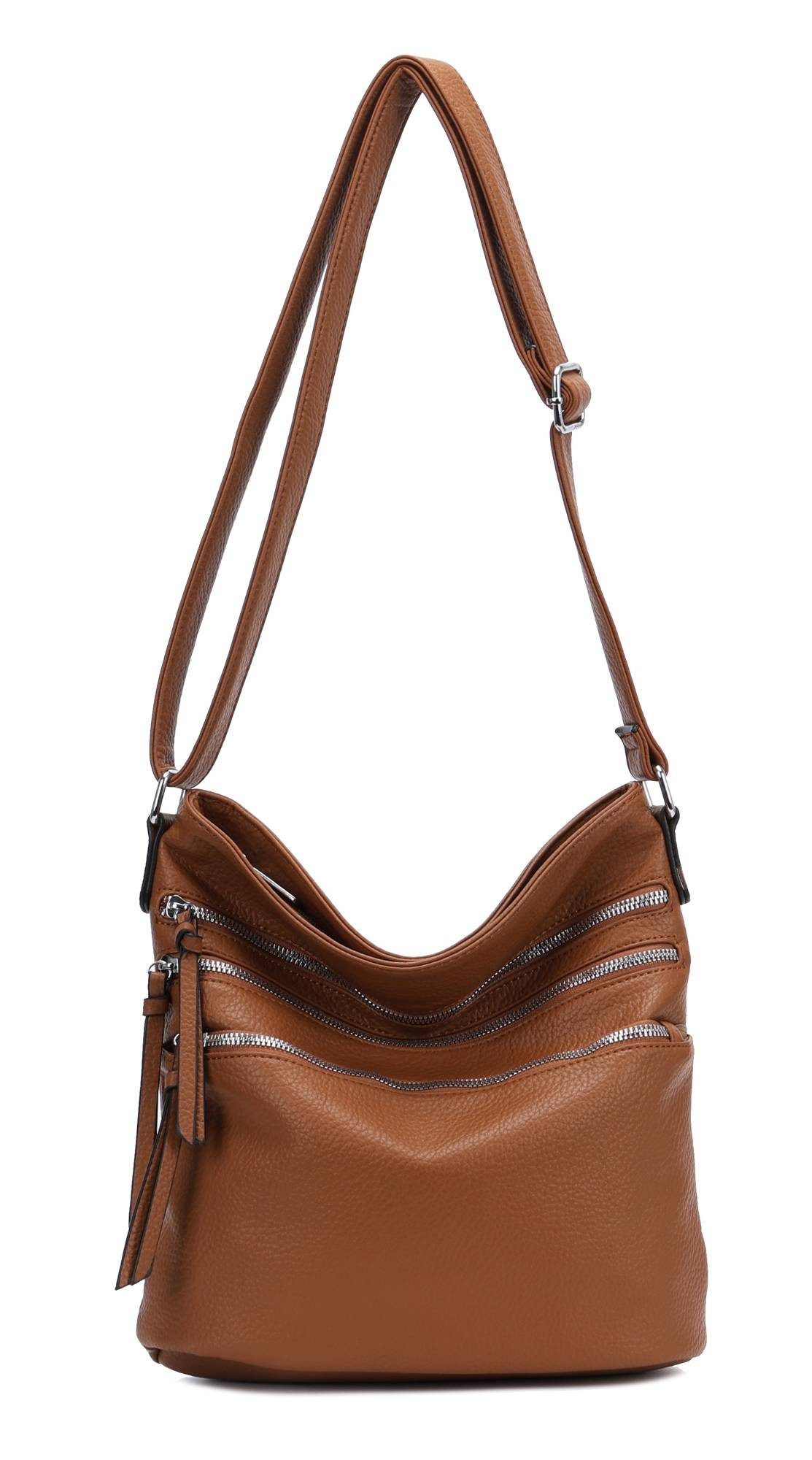 Schultertasche Damen Hand-Tasche XL Shopper Umhängetasche Cross body Over Hobo Bag