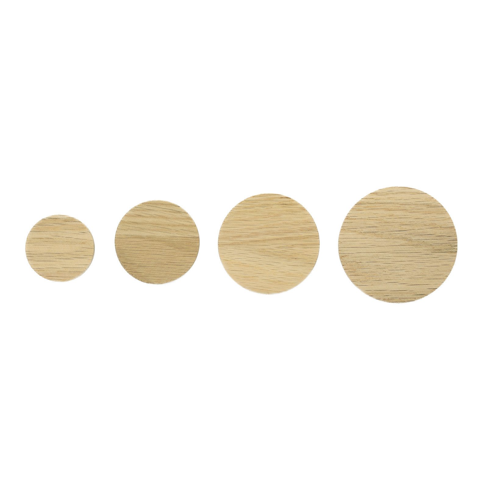 ScandiHooks Wandhaken Runde Wandhaken, Flur, Garderobe, Eingangsbereich, Schlafzimmer, Badezimmer, Kinderzimmer, Ankleide, (4-St), Unbehandeltes Eichen-Massivho – Bild 5 von 5